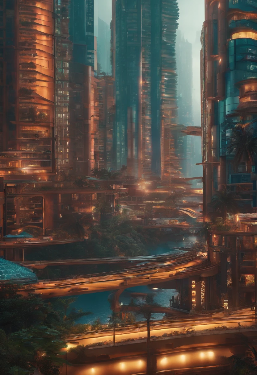 cidade futurita robotica realista