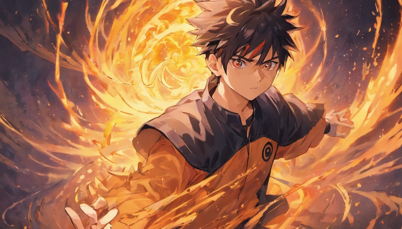 "Create a breathtaking movie poster inspired by Masashi Kishimoto's Naruto, showcasing the legendary Naruto Uzumaki in all its glory."