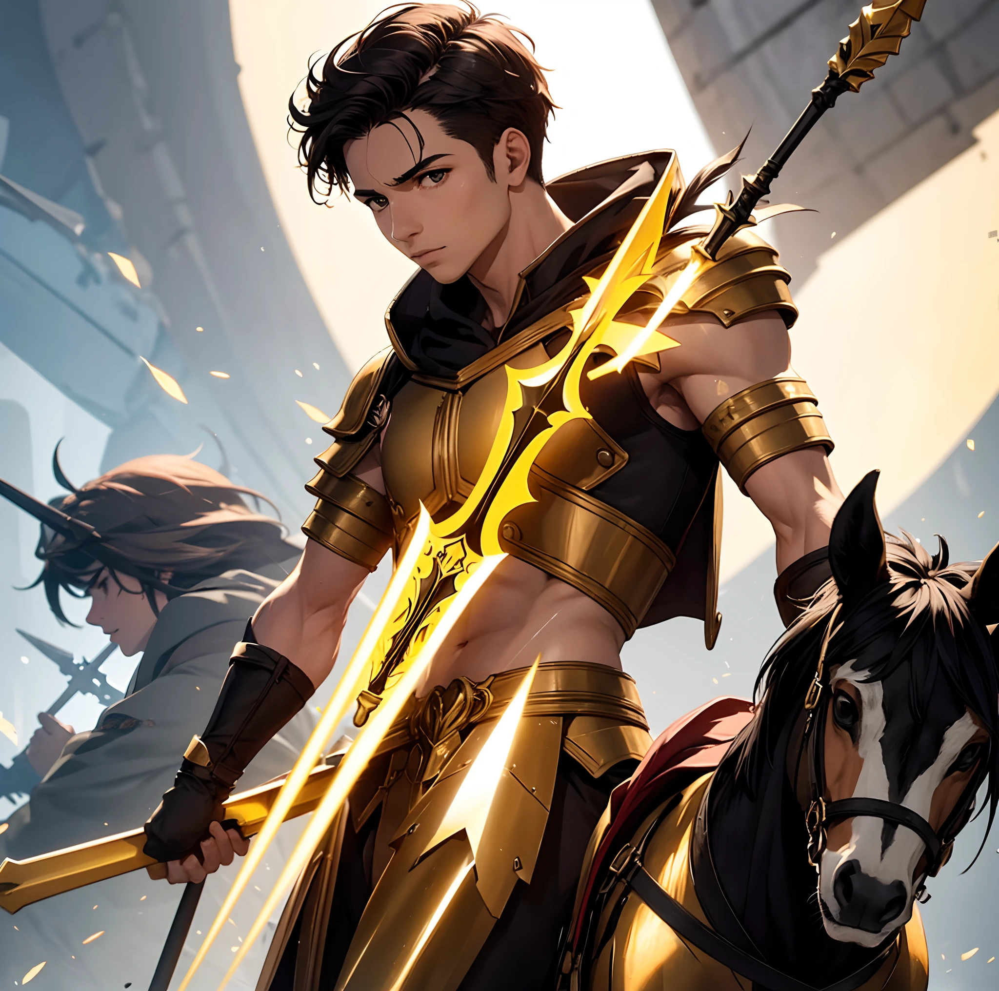 Guerreiro, lanceiro , humano , spear in the back
