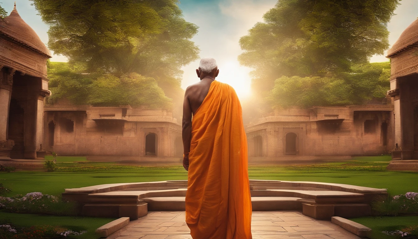 O Mahatma Gandhi olhou para a tela, roupas compridas, Religion, Ultra foto realsisim
