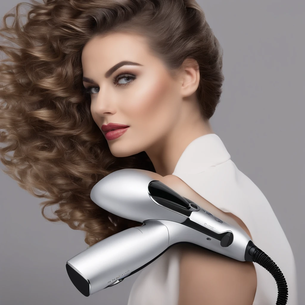 High Power (Hair)secadora, design elegante, Tecnologia moderna, Ergonomic handle, uso conveniente, Quiet operation, Adjustable heat settings, Multiple speed options, leve, tamanho compacto, Salon-quality results, cabelos sem frizz, Quick drying time, Recurso ionizante (palavra-chave), Ceramic Heating Element, acabamento brilhante, paleta de cores da moda, ferramenta de penteado profissional, Sistema de fluxo de ar inovador, precision control, Easy-to-use buttons, Sem fio (palavra-chave:1.1), handheld, Rechargeable battery (palavra-chave:1.1), energy efficient (palavra-chave:1.1), Removable nozzle, Security features, Overheat protection, estojo de armazenamento elegante, Versatile hairstyle options, penteados cacheados, penteados lisos, penteados volumosos, cabelos lisos e brilhantes, olhar confiante e polido, Salon experience, suave no cabelo (palavra-chave:0.9), Effortless and time-saving, desempenho de alta qualidade (best quality, Altas:1.2), Tecnologia de ponta, Flawless finish (fotorrealista:1.37), cores vibrantes, dynamic lighting.