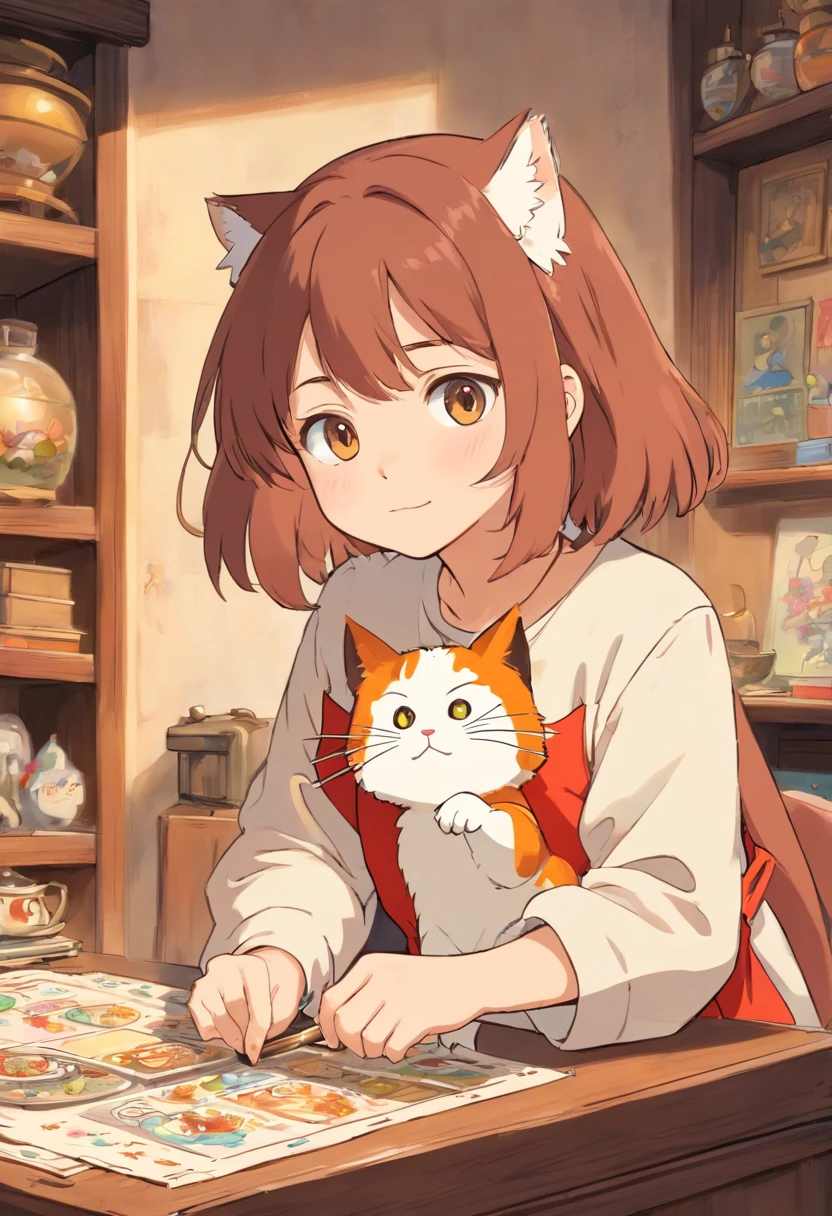 high detailing, Clarity, Very little cat,calico cat,spoiled child,LINE stickers