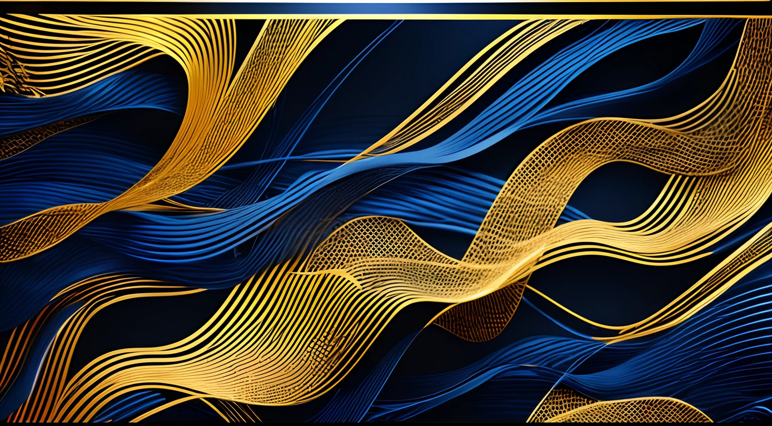 dark blue mono background, golden nerve information flow, abstract-feeling