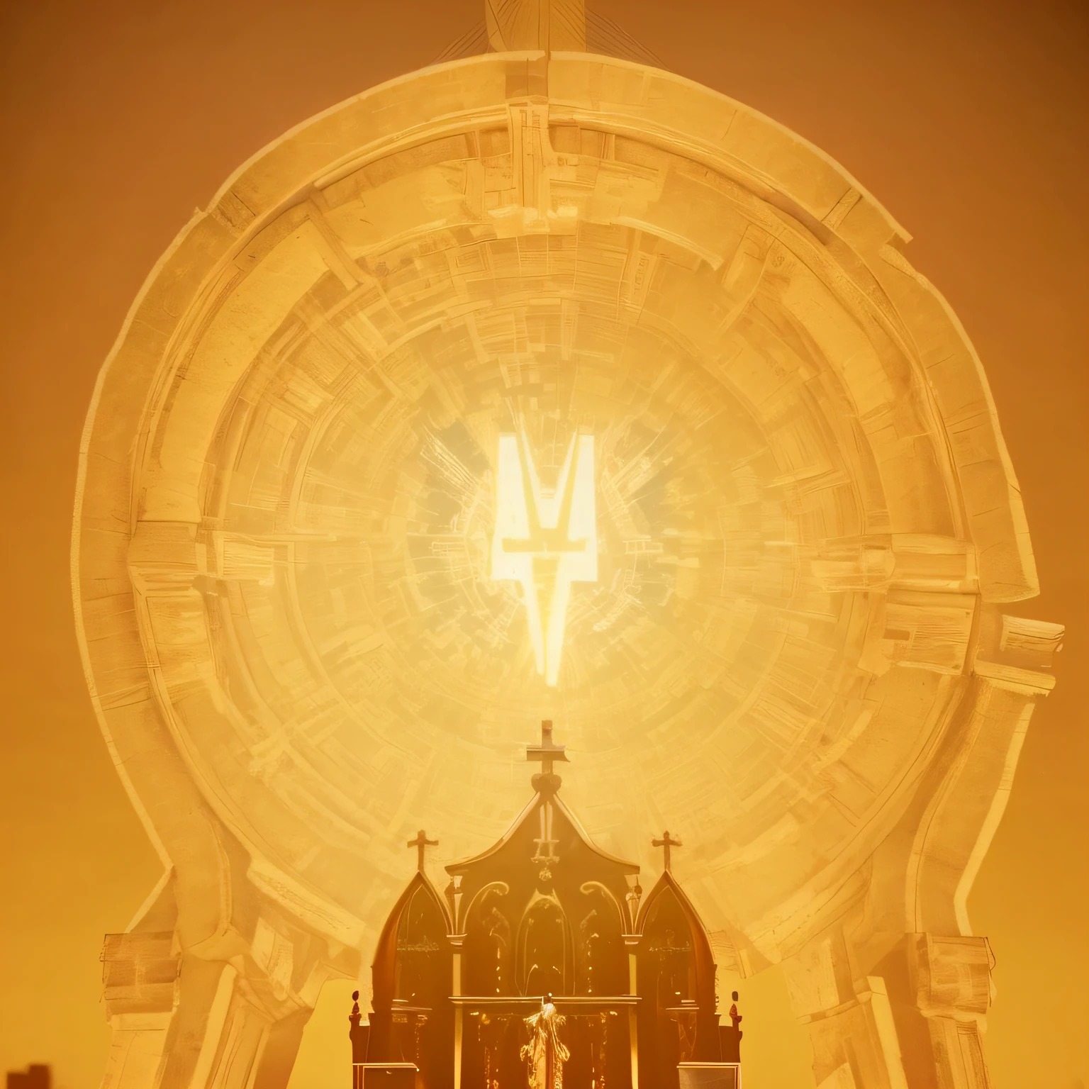 uma janela de igreja cyberpunk, foto realista, 4K