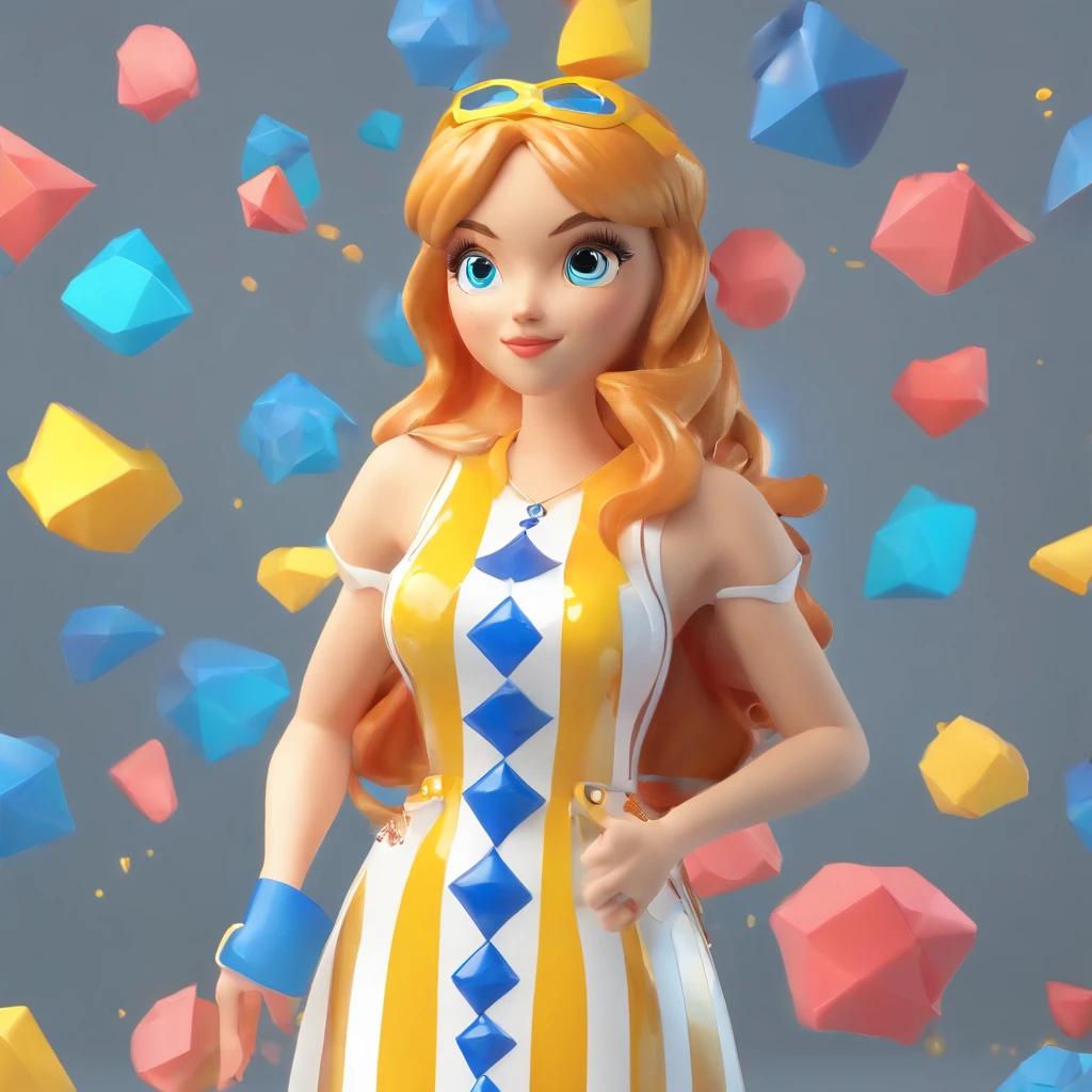 super linda chica IP por pop mart, ojuelos, Cherub,Small white dress, arcilla, modelos, Una caja ciega de juguete, Brillante y delicado,fondo limpio, Buen brillo, Renderizado 3D de,La mejor calidad