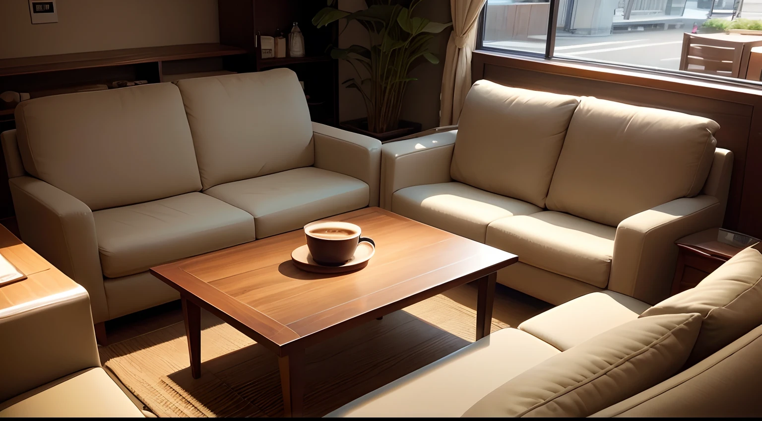 cafes、early evening、coffee、sofas