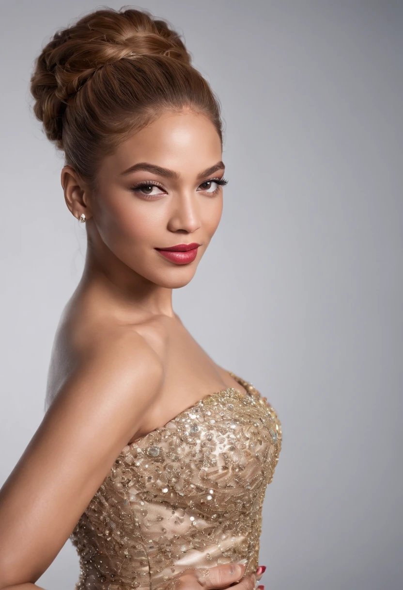 best quality,ultra-detailed,realistic,photorealistic:1.37,Beyonce,beautiful detailed eyes,beautiful detailed lips,extremely detailed eyes and face,longeyelashes,gala crystal dress,shimmering fabric,sparkling sequins,glittering diamonds,celebrity fashion,high fashion,red carpet event,expensive jewelry,stylish hair,updo hairstyle,talking on the phone,elegant gesture,captivating smile,vivid colors,studio lighting,portrait,celebrity portrait,graceful pose,confident attitude,prestigious event,exclusive venue,luxurious ambiance,colorful lights,spotlights,dazzling atmosphere,celebration vibes,awe-inspiring,impressive,memorable,artistic masterpiece