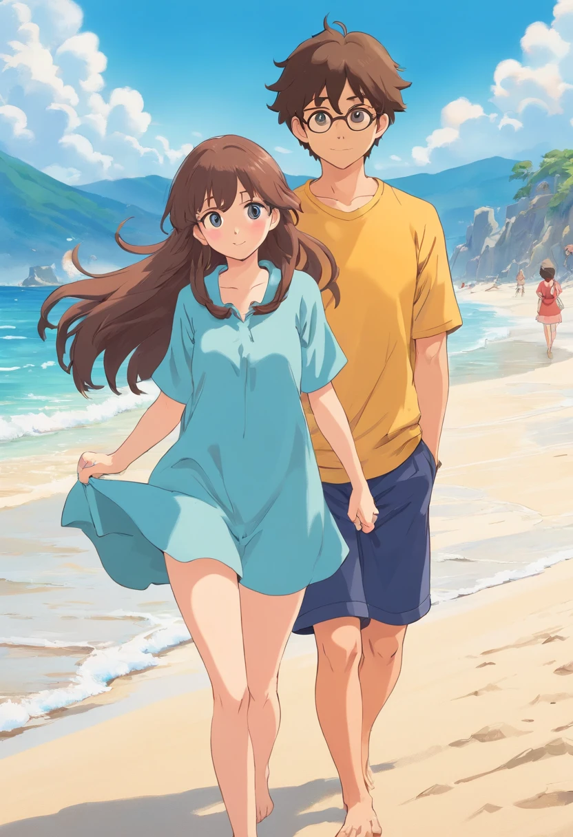 Boyfriend and girlfriend on the beach