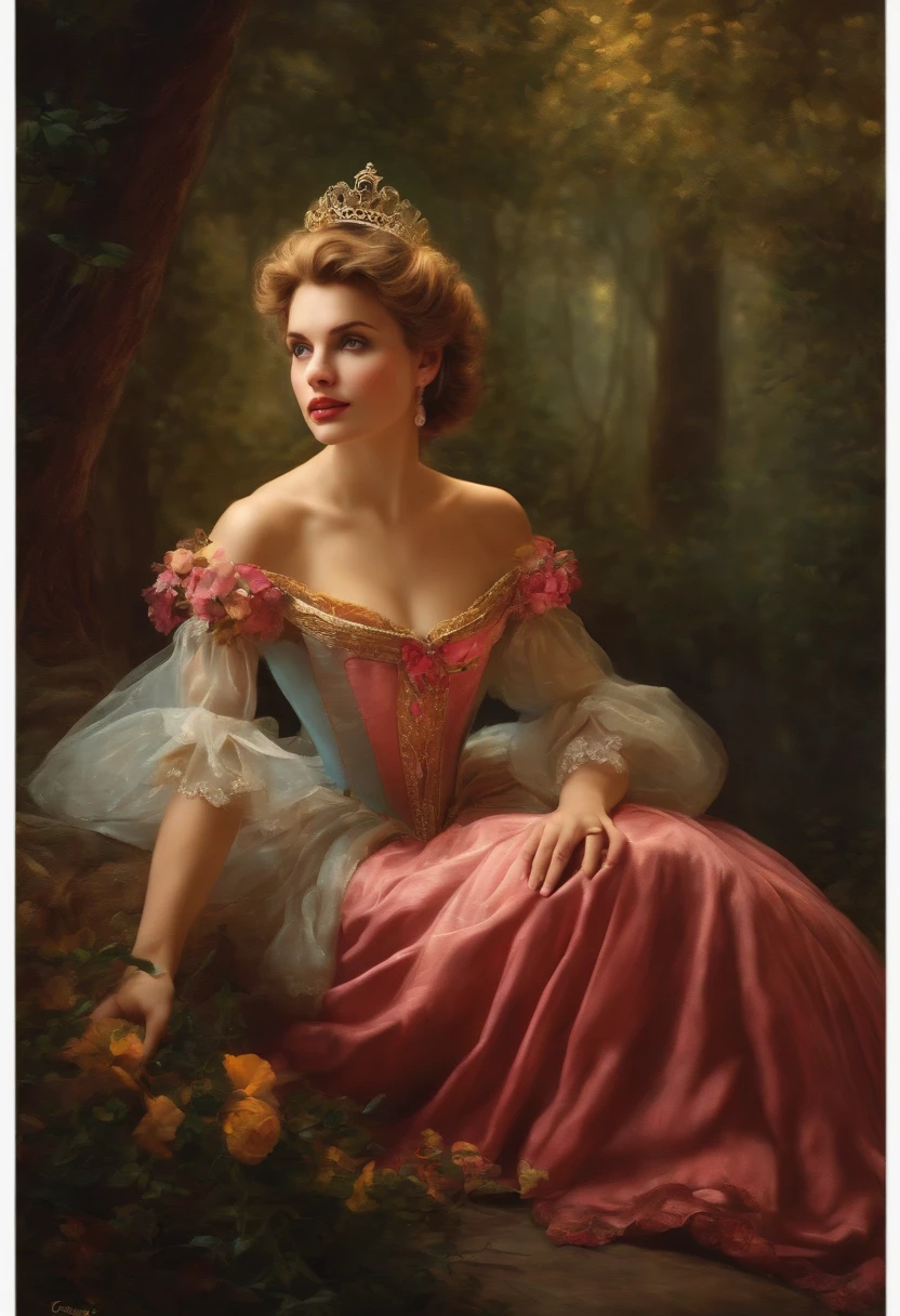 Cinderella in the style of oil painting.