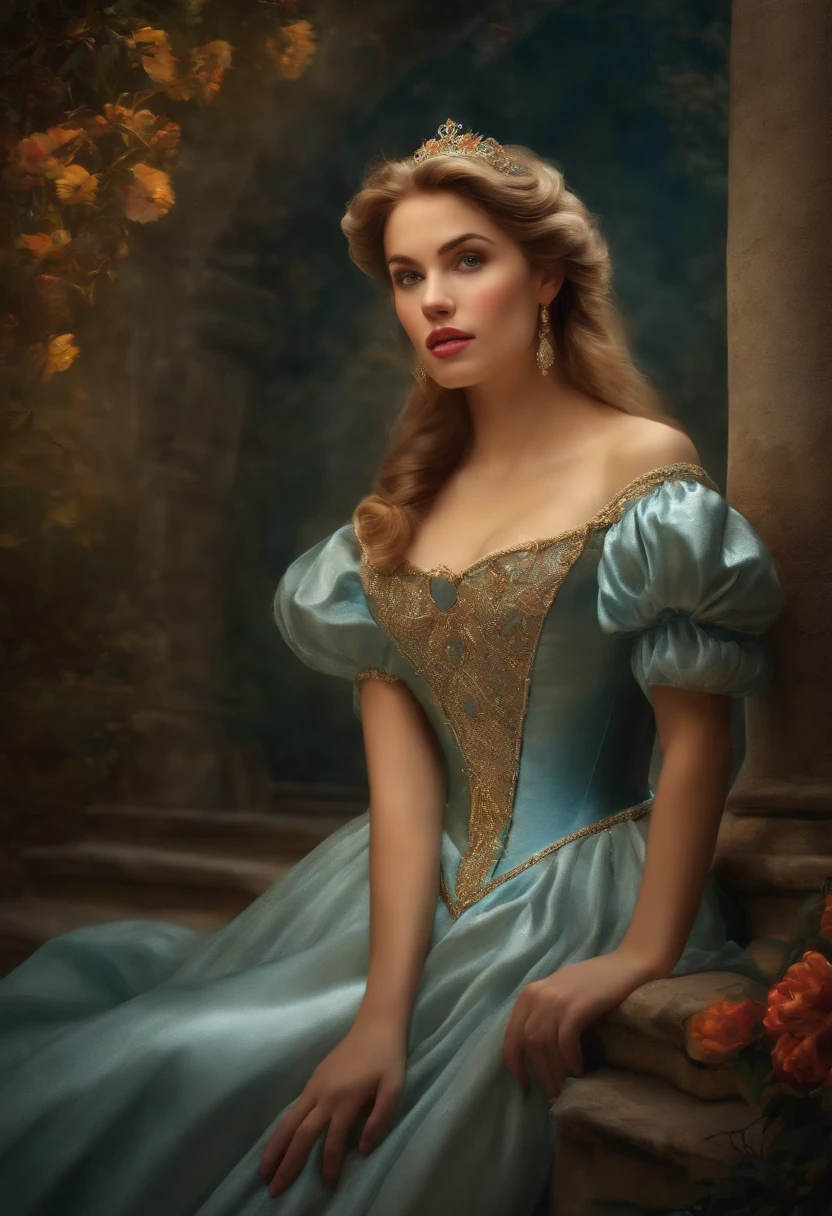 Cinderella in the style of oil painting.