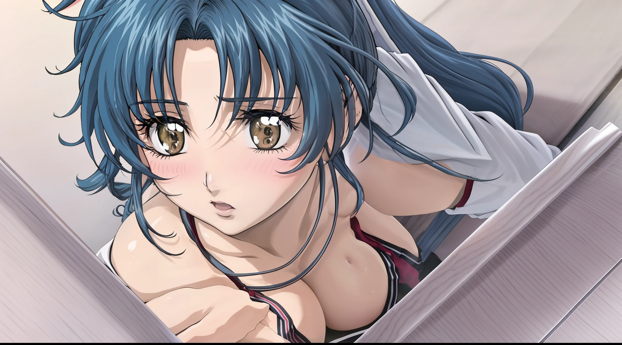 Kaname Chidori, 1girl, anime, Obra maestra, La mejor calidad, Completamente desnuda, Altamente detallado, hermoso fondo,
