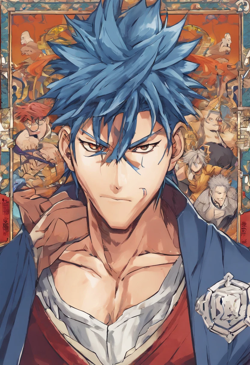 Satoru gojo, Jujutsu Kaisen, Meguru Bachira, fechadura azul

(best quality,4k,8k,alto,master part:1.2), ultra-detalhado, (Realistic,fotorrealista,photo-realistic:1.37), HDR, UHD, studio lighting, Tonalidade ultrafina, foco nítido, Physically-based rendering, extreme detail description, profissional, vivid colors, Bokeh, [sonho]

In this Stable Transmission prompt, I'd like you to generate details, arte de alta qualidade inspirada nos temas de Satoru gojo de Jujutsu Kaisen e Blue-Locked Meguru Bachira. The art should capture the essence of these characters while showcasing their unique personalities and abilities.

O foco principal da obra deve ser Satoru gojo e Meguru Bachira. Satoru gojo is a powerful sorcerer known for his exceptional combat skills and signature blue eyes. Certifique-se de que seus olhos sejam descritos como "belos olhos detalhados" to maintain its distinctive appearance. Meguru Bachira, On the other hand, He's a skilled player, com um olhar determinado e intenso. Destaque seus olhos como "olhos expressivos e determinados" To bring out your character.

Artwork must be created using a combination of media, such as digital illustration and realistic painting, to achieve a visually stunning and captivating effect. Using HDR and UHD techniques will improve the overall quality and clarity of the image.

I want the artwork to have a dreamlike quality, where the colors and details are enhanced to create a captivating atmosphere. The lighting should be carefully crafted with studio lighting techniques to highlight the characteristics of the characters and create depth in the scene.

Por favor, certifique-se de incluir detalhes ultrafinos nesta obra de arte, like the texture of Satoru gojo's iconic blindfold and Meguru Bachira's football outfit. These details will add an extra layer of realism and depth to the image.

Lastly, A obra de arte deve exalar um sentimento profissional.