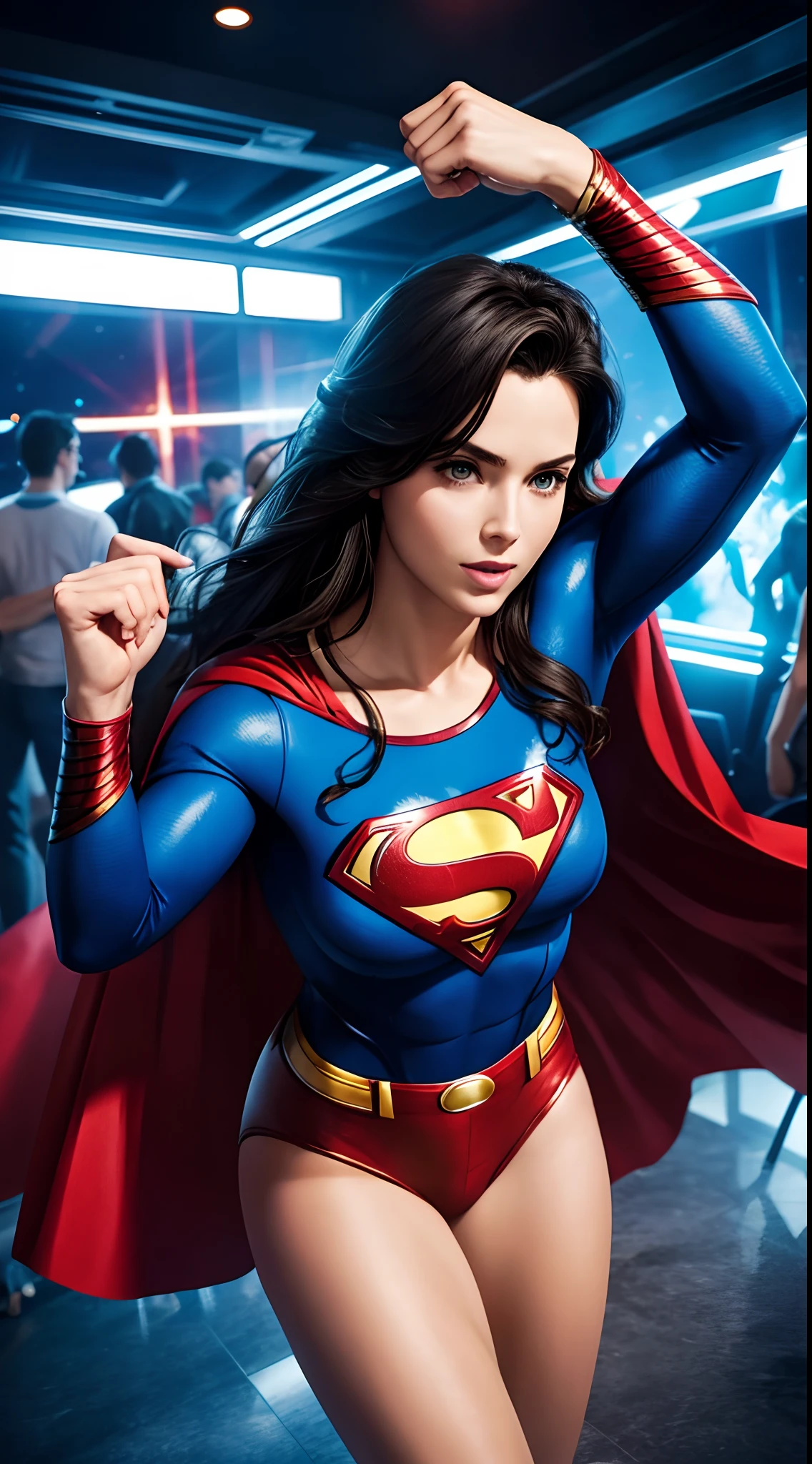 Superman party in club with the girls