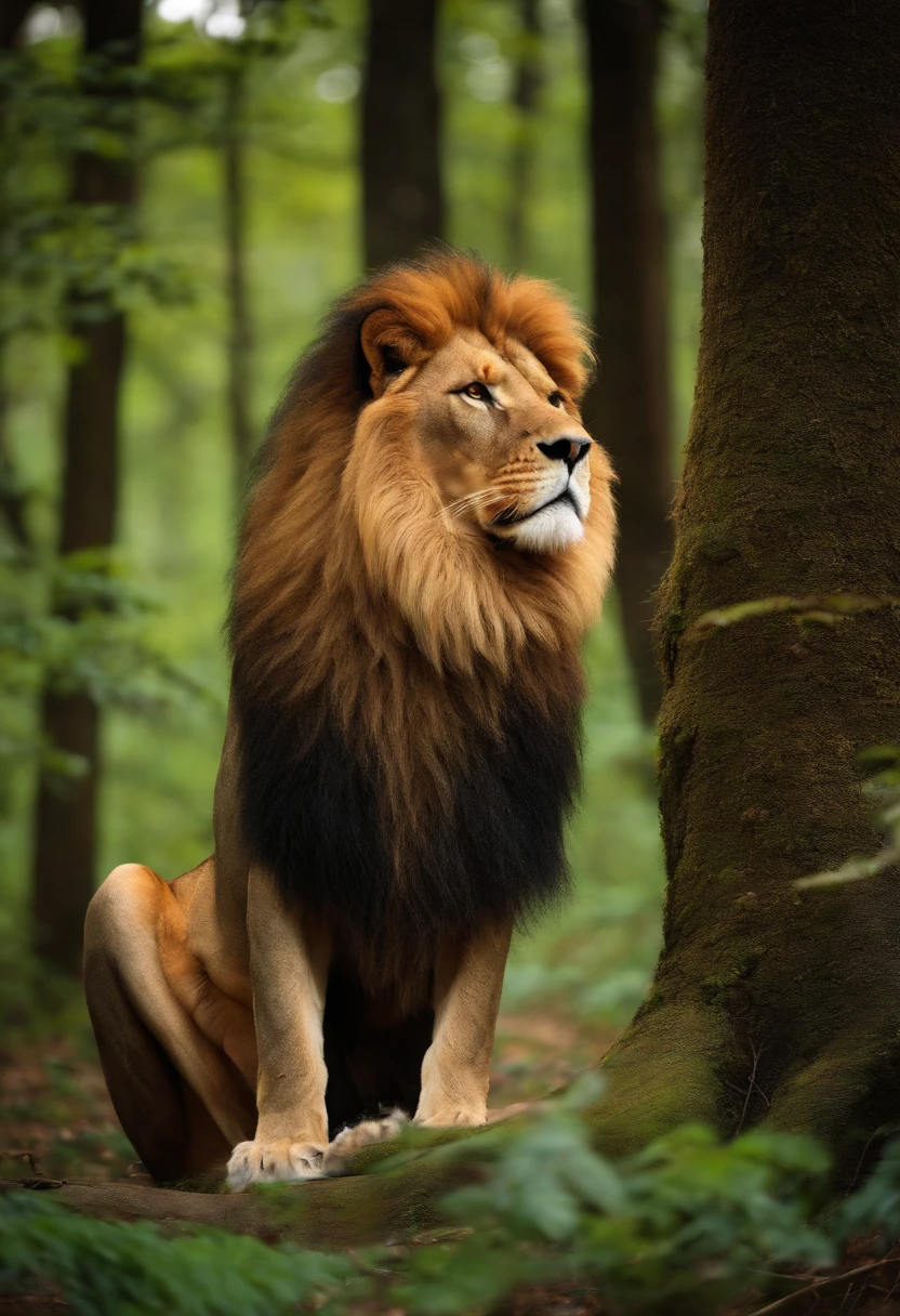 Lion in the woods