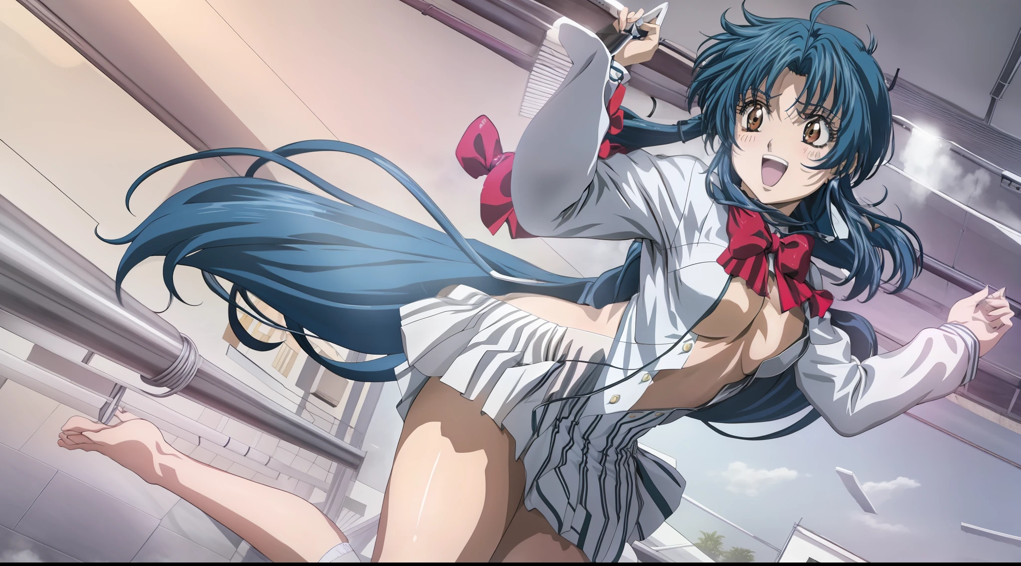 Kaname Chidori, 1girl, anime, Obra maestra, La mejor calidad, Completamente desnuda, Altamente detallado, hermoso fondo,