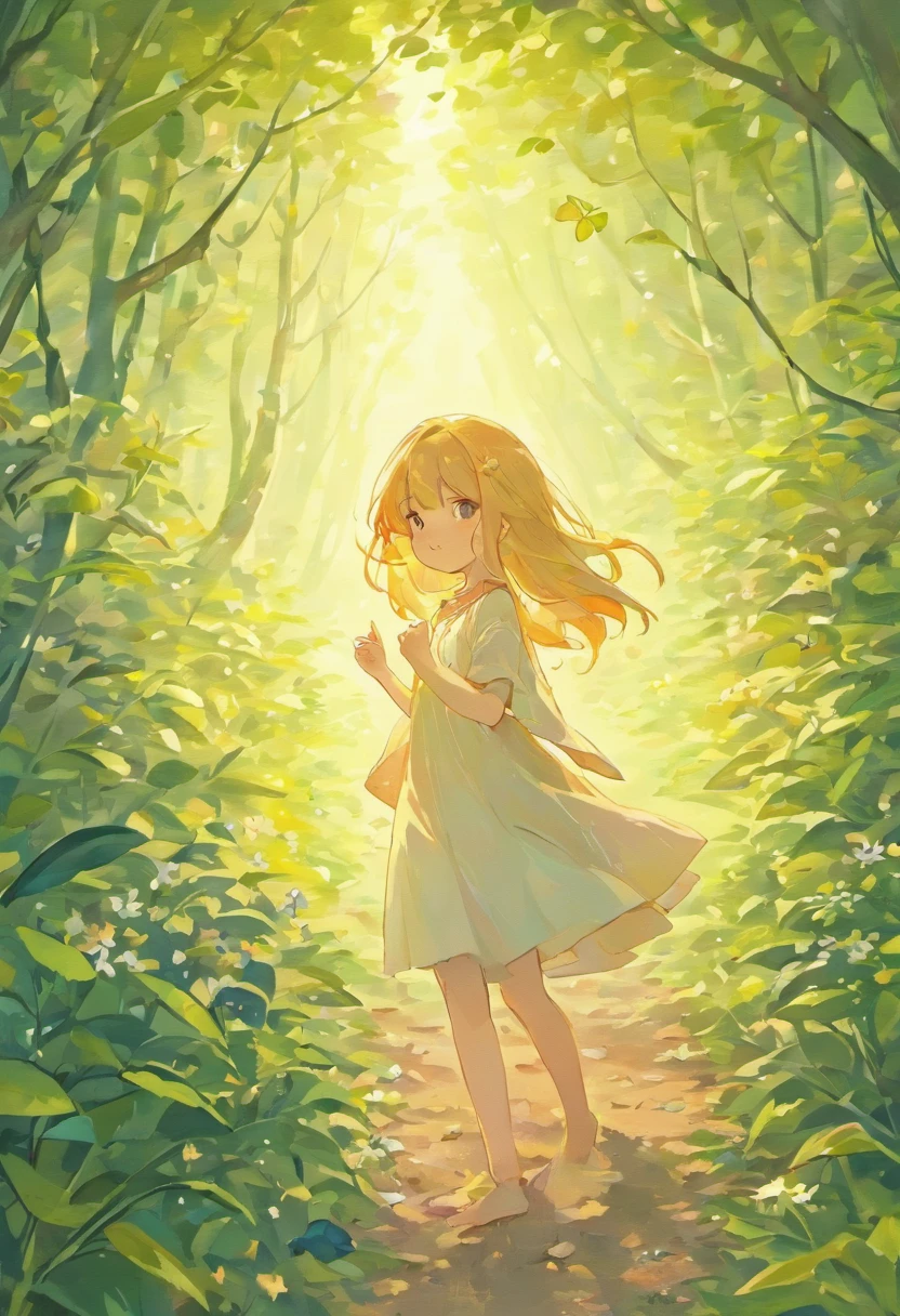 (Best quality,A high resolution),A girl watching a beautiful sunrise in a vibrant garden,Happy moments,Freedom,pure joy,inner peace,The warmth of the morning sun,The sun gently illuminates her face and hair,A gentle breeze caressed her skin,flowers in full bloom,An explosion of colors and smells,Grass scratches her bare feet,The toes are buried in soft soil,Playful butterflies dance around her,Leaves whispering on trees,a peaceful and serene atmosphere,serenity and calm,A moment of self-care,Let go and embrace the moment,Find inner happiness,Inner strength and resilience,Embrace forgiveness and self-love,Reduce the burden,Offload the heart,Sparkling eyes filled with contentment,Simple pleasures in life,A blissful moment of loneliness,Embrace imperfection and self-acceptance,A journey of self-discovery and growth.