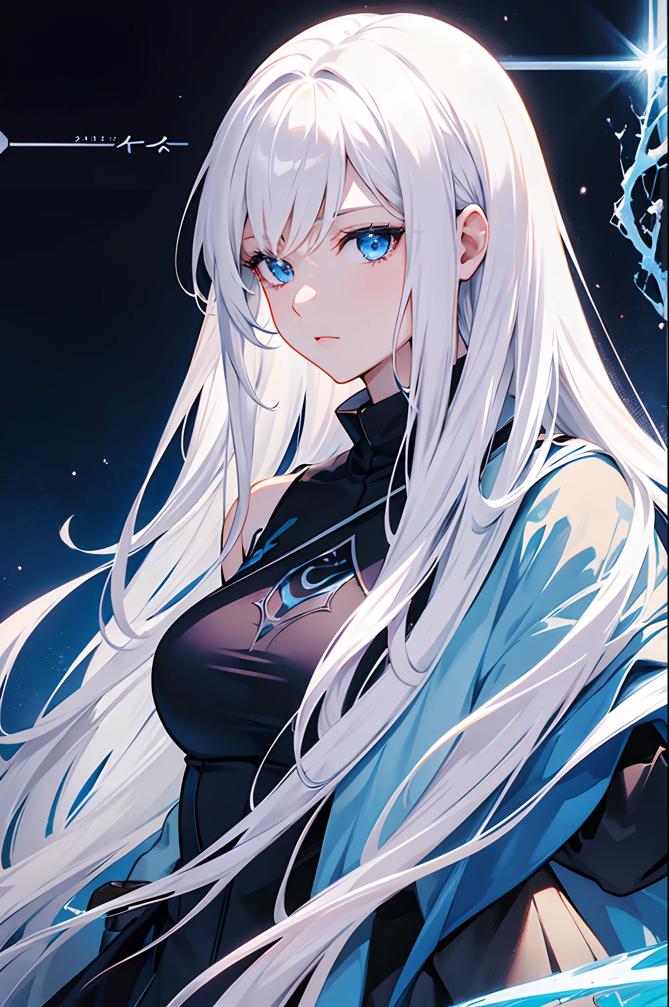 a close up of a woman with a white hair and a black scarf, a character portrait by Yang J, pixiv contest winner, fantasy art, white haired deity, beautiful character painting, artwork in the style of guweiz, the piercing stare of yuki onna, guweiz, with white long hair, with long white hair, flowing hair and long robes