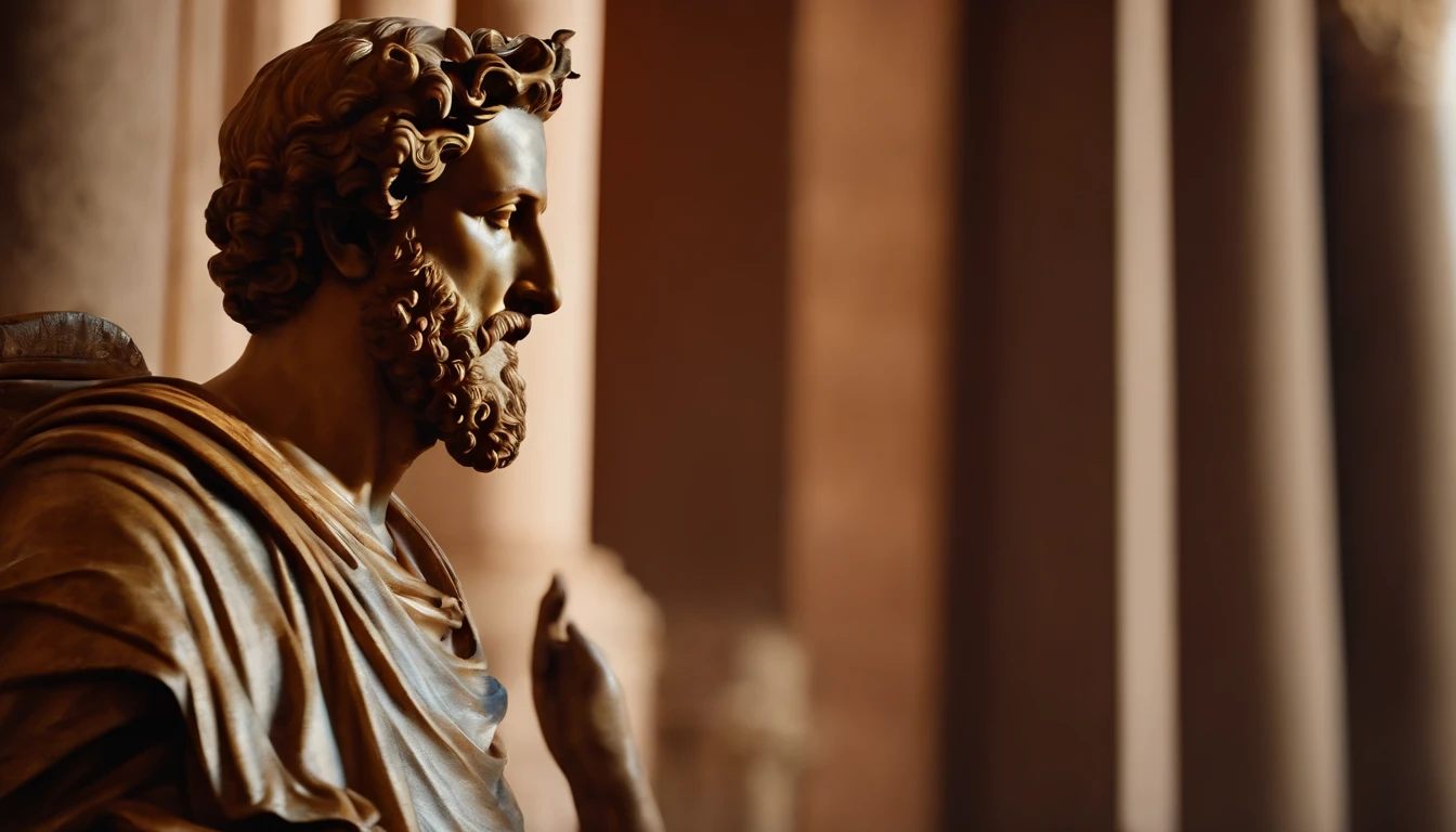 statue Emperor Marcus Aurelius, 8k, cinematic