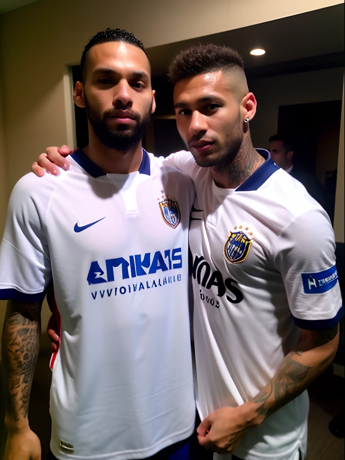 Homem Soccer Player parecendo o Neymar com o Gabriel Barbosa