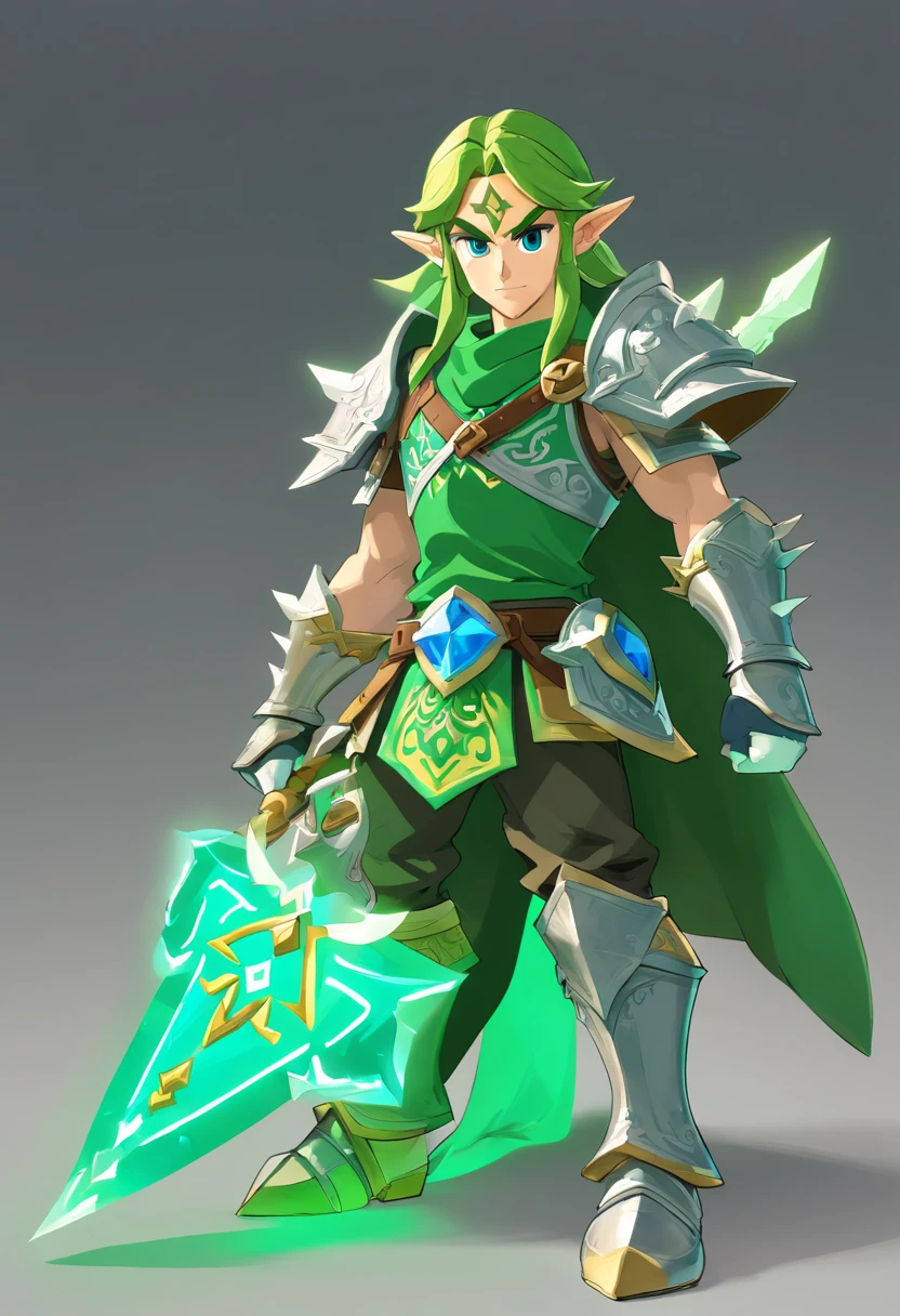 A Beast, Aethersteel Bolts, luminescent sea-green with white-green neon armor, masterpiece, best quality
