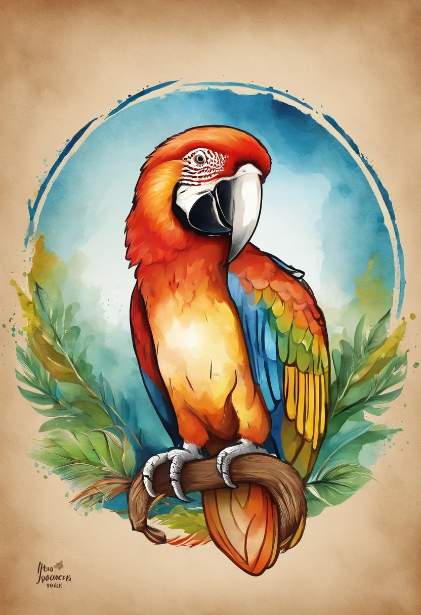 (circular:1.1) Veterinary Medicine logo featuring a circular shape and vibrant colors. (vector:1.1) The logo should be created in a vector format for scalability. (colorful) Incorporate a variety of bright and eye-catching colors. (various animals) Include various animals to represent the field of veterinary medicine. (macaw, snake, rabbit, hamster) Specifically, incorporate a macaw, snake, rabbit, and hamster into the design. (logomaker) The logo should be professional and created by a skilled logo maker.