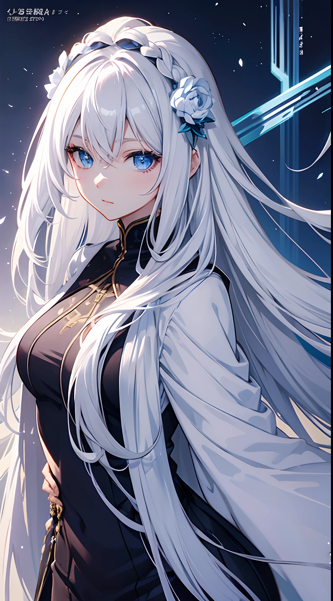 Fantasy RPG character, 26-year-old woman, White Mage, Healing magic user, Cleric, Angel, White robe, ((anime)), ((best qualtiy, 8K, tmasterpiece:1.3)), Focus:1.2, perfect figure beautiful woman:1.4, 1woman, cowboy shot, look at viewer, eyes facing the camera, incredibly absurd, beautiful and cute woman, showcasing top-quality craftsmanship, cute, neat,pretty