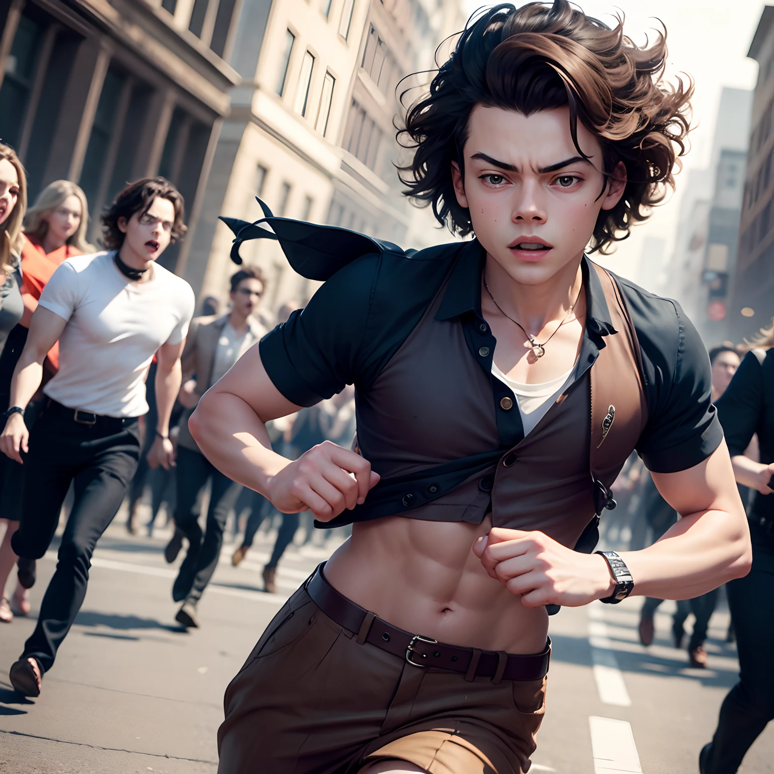 Harry styles chasing a woman