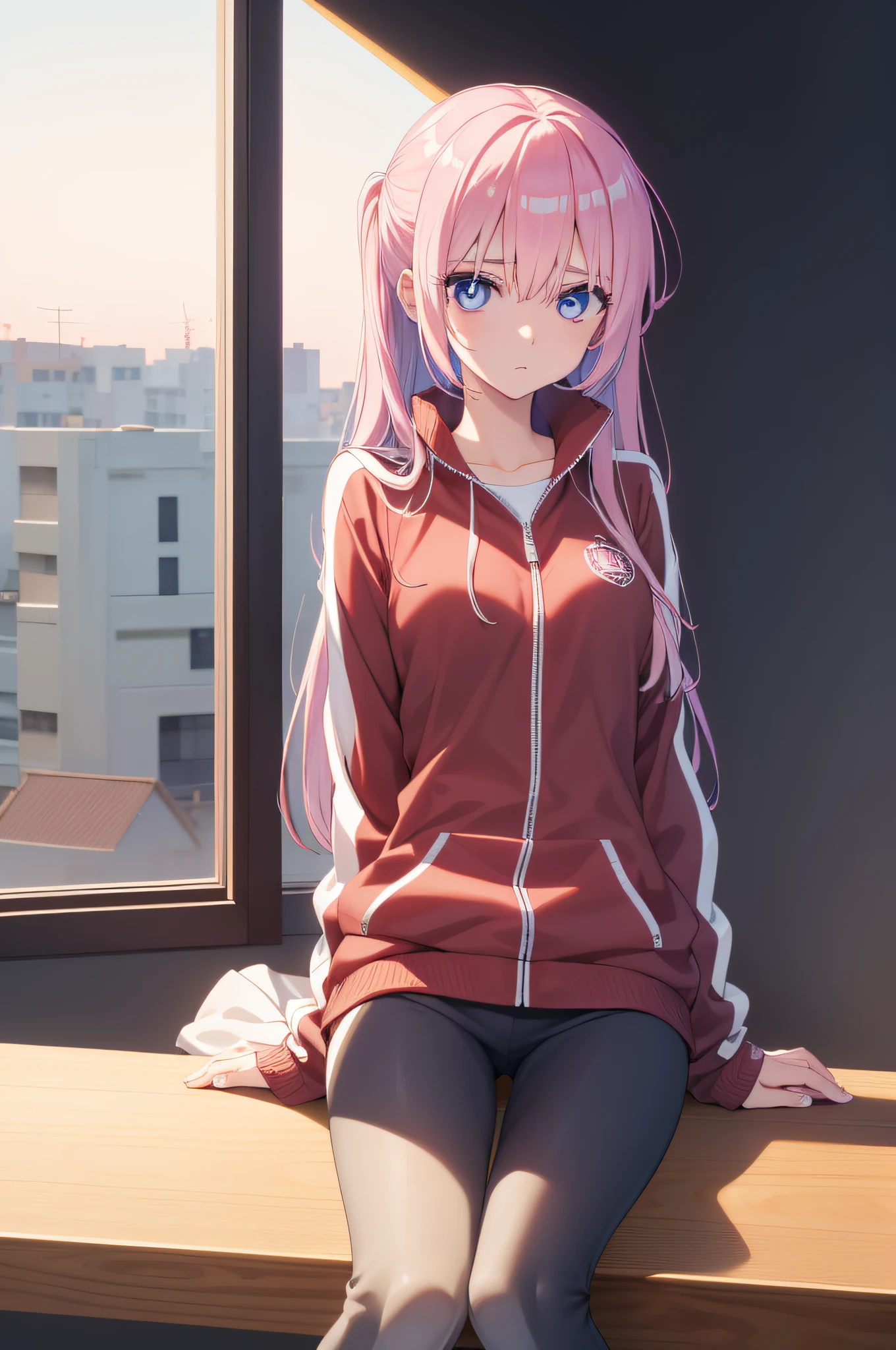 Miyakoshikimori, Miyako Shikimori, Cabello largo, ojos azules, pelo entre los ojos, cabello rosado,
Mangas largas QUEBRAR, chaqueta, Camisa blanca, Cola de caballo lateral, chaqueta azul, Chaqueta de atletal, tracksuit,
DESCANSO mirando al espectador,
DESCANSO en interiores, Classroom,
QUEBRAR (Obra maestra:1.2), La mejor calidad, High resolution, Unidad 8K Fondo de pantalla, (illustration:0.8), (hermosos ojos detallados:1.6), Cara extremadamente detallada, Perfect lighting, CG extremadamente detallado, (Manos perfectas, Perfect anatomy),