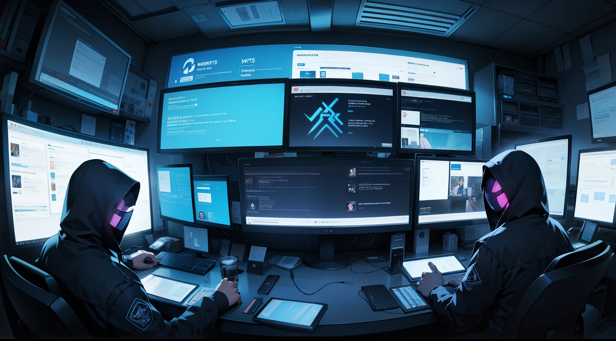 hacker,Espaldas,ilustratio,Multiple monitors
