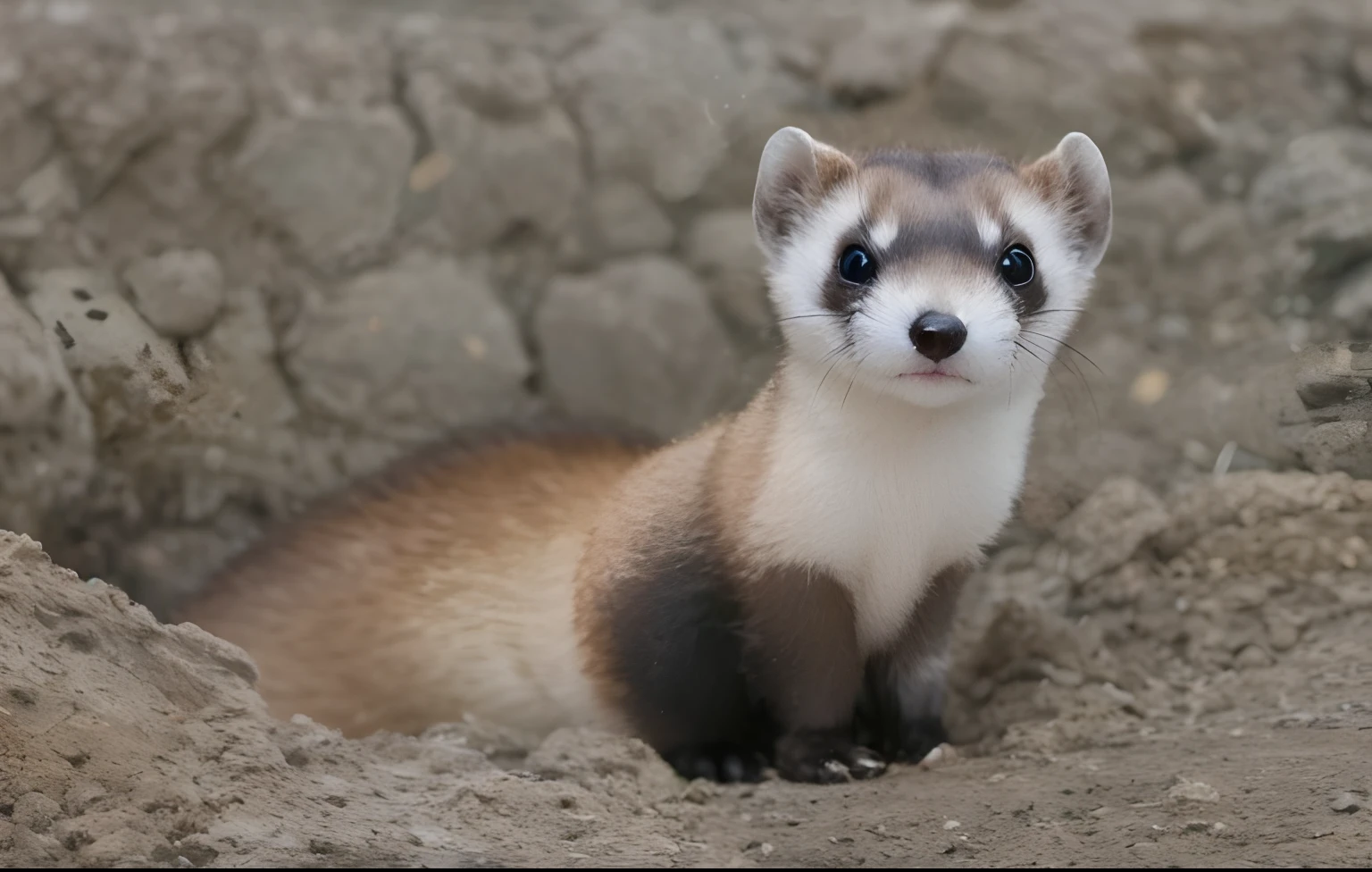 vector illustration of a small animal that is standing in the dirt, weasel - ferret - stoat ), weasel - ferret - stoat ) ], weasel, giant ferret, furry ferret, long weasel, ferret warrior, badger, smug look, pine marten, mischievous look, ermine, cool looking, inspired by Marten Post