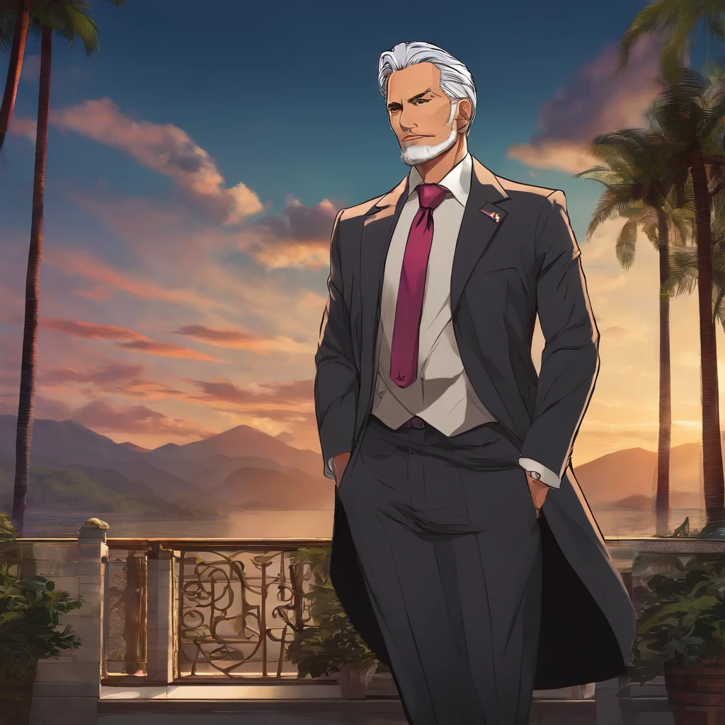 Company President age 40s Wearing a suit Impenetrable Anime style