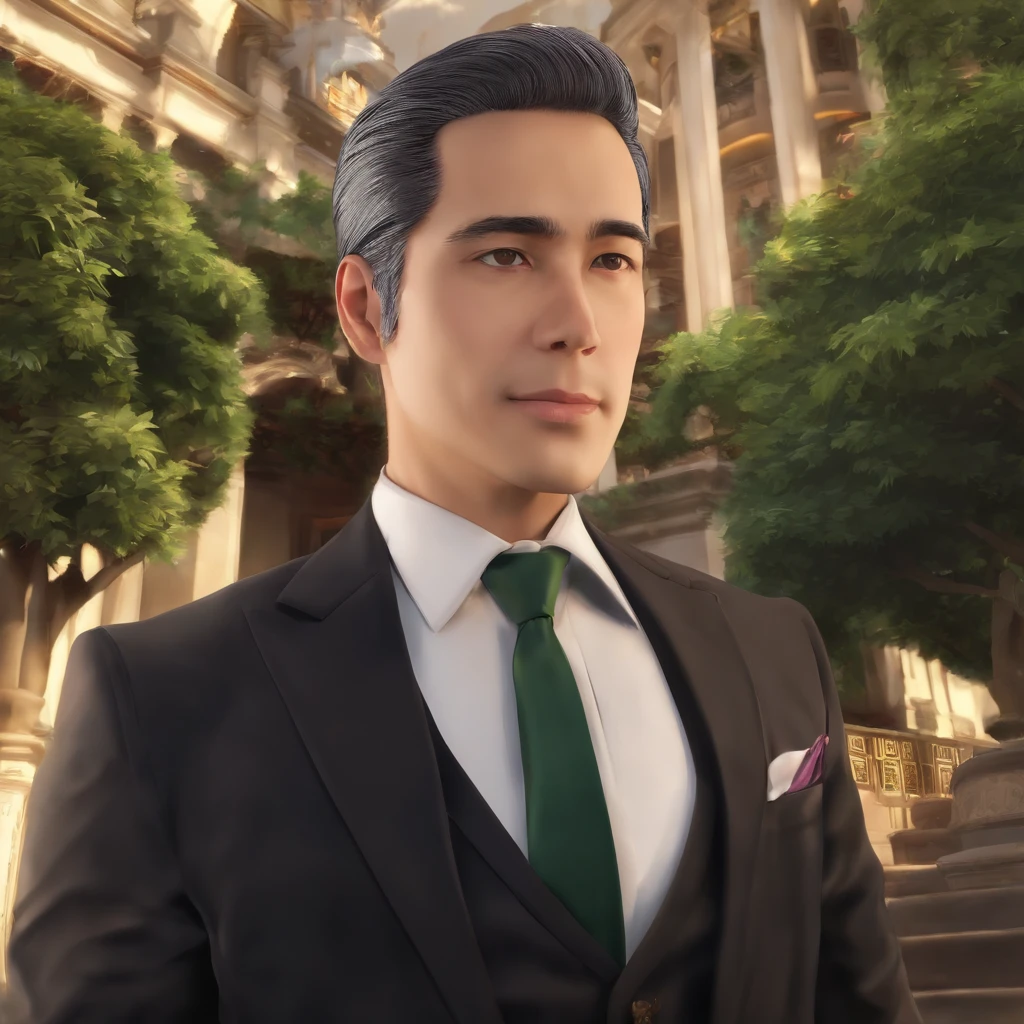 Company President age 40s Wearing a suit Impenetrable Anime style