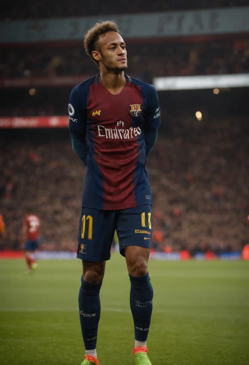 Homem Soccer Player Neymar de queixo grande no Liverpool