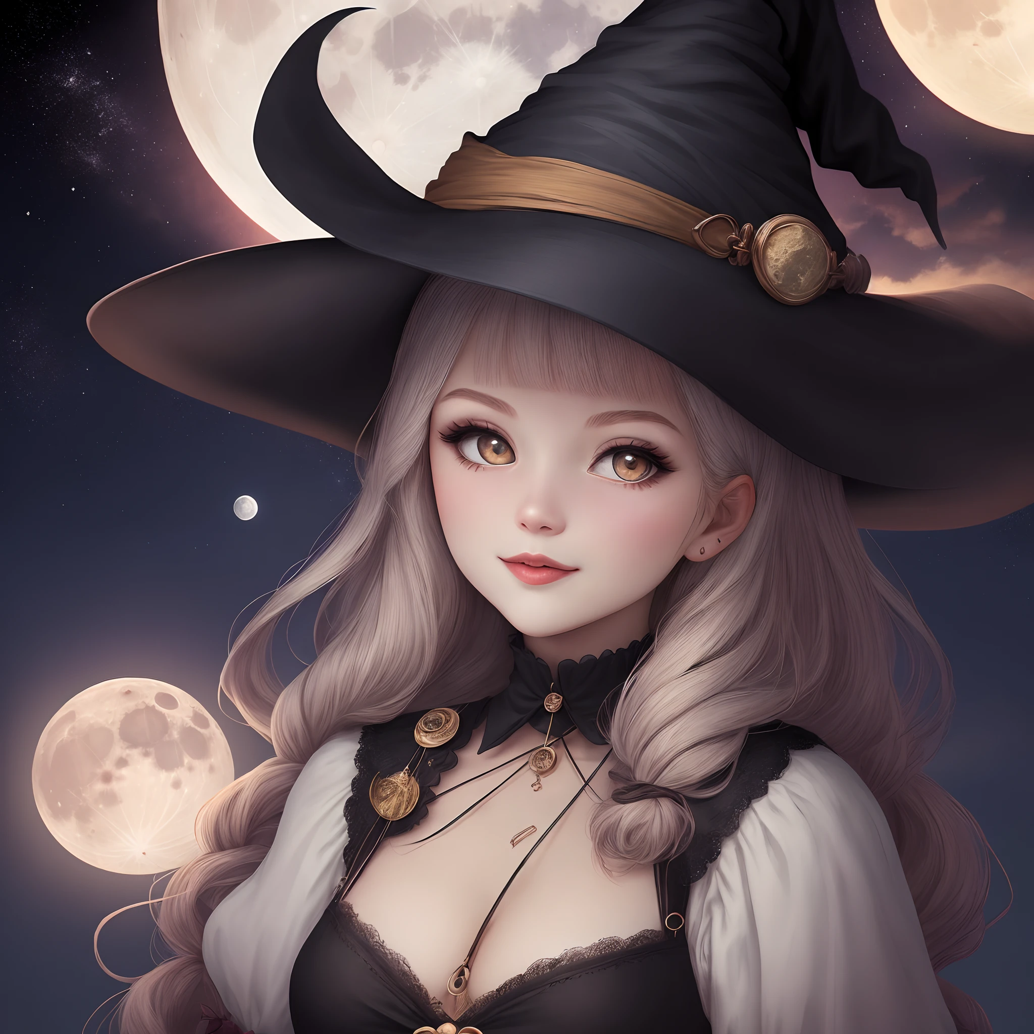 Witchy cute moon