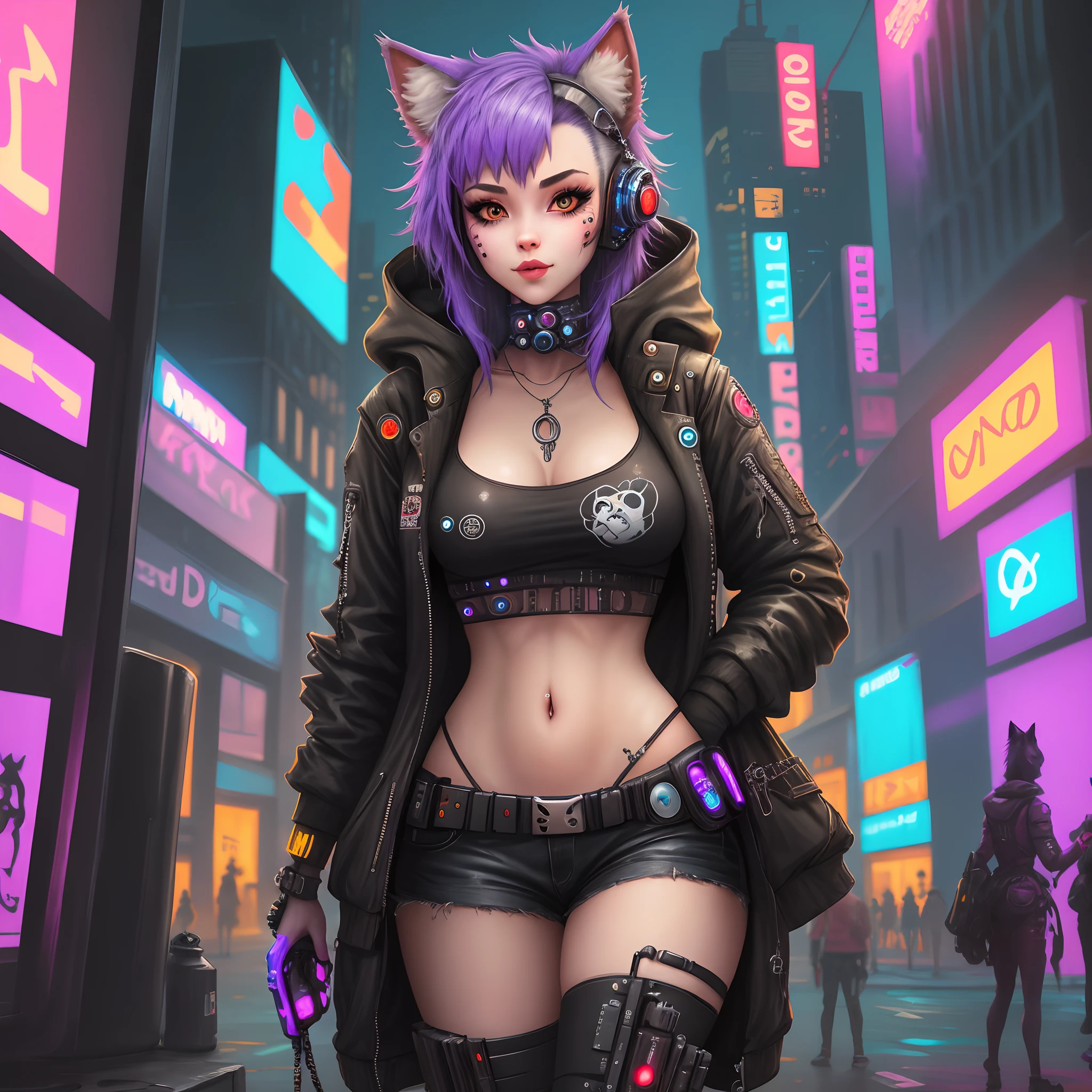 Female cyberpunk Fursona
