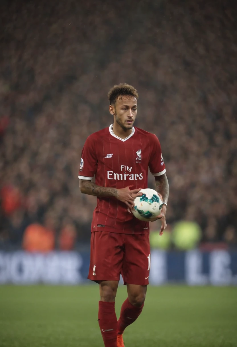 Homem Soccer Player Neymar de queixo alto no Liverpool