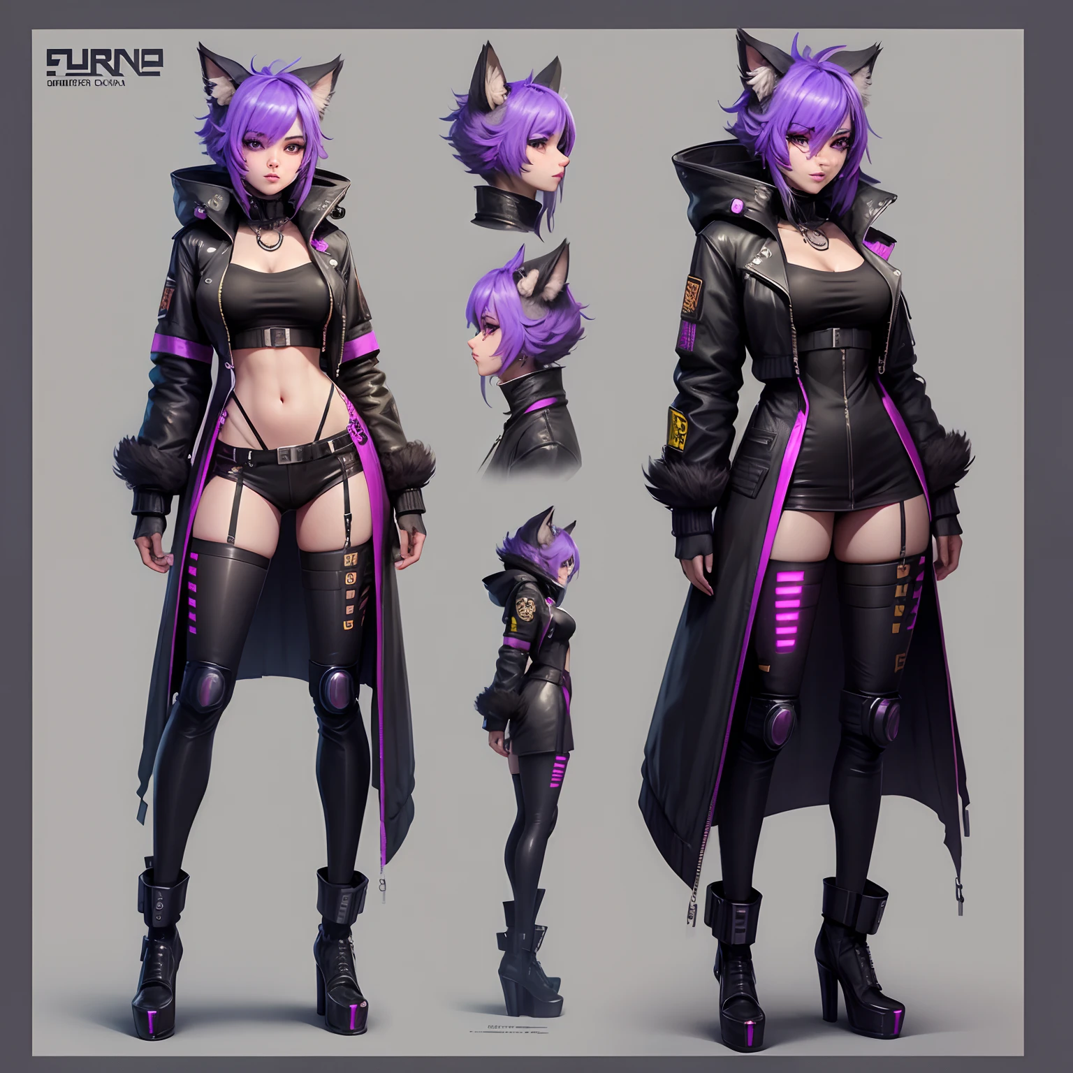 Furrsona, fursona adoptable, female fursona, cyberpunk