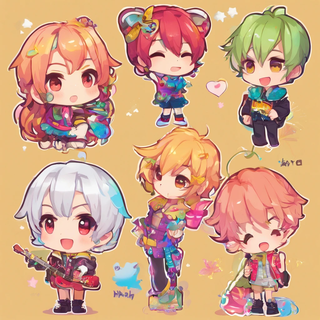 (Group of 4))(male people)band。(blacks)There is one person。The band name is THE DARKS。LINE stickers。Yuru Chara Style