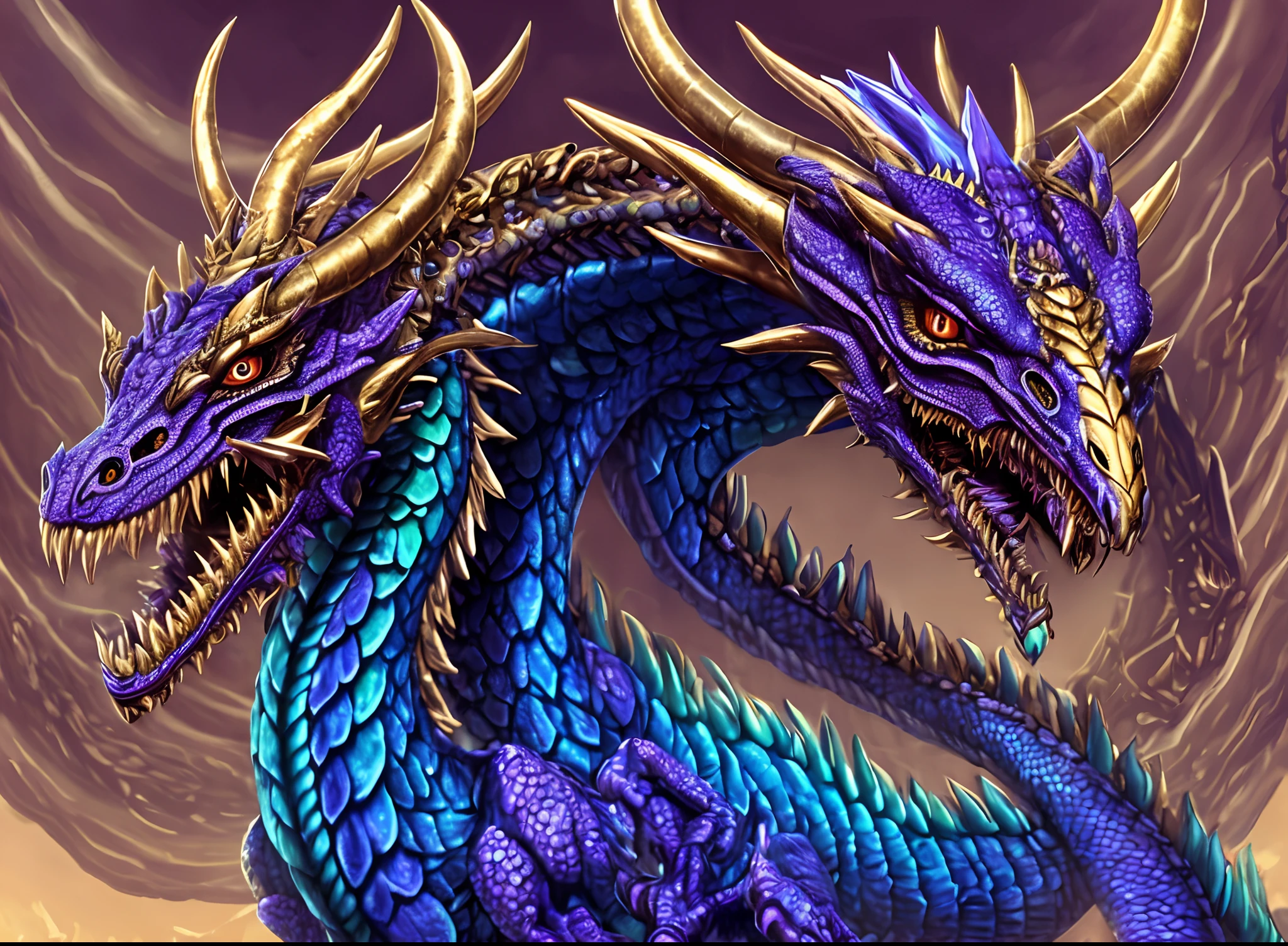close up of a purple and blue dragon with a gold crown, beautiful biomechanical djinn, purple ancient antler deity, hyperbeast design, digital painting of quetzalcoatl, ne zha from smite, detailed digital 2d fantasy art, hyper detailed digital art, ultra detailed game art, cyborg dragon portrait, mantis head monster god temple