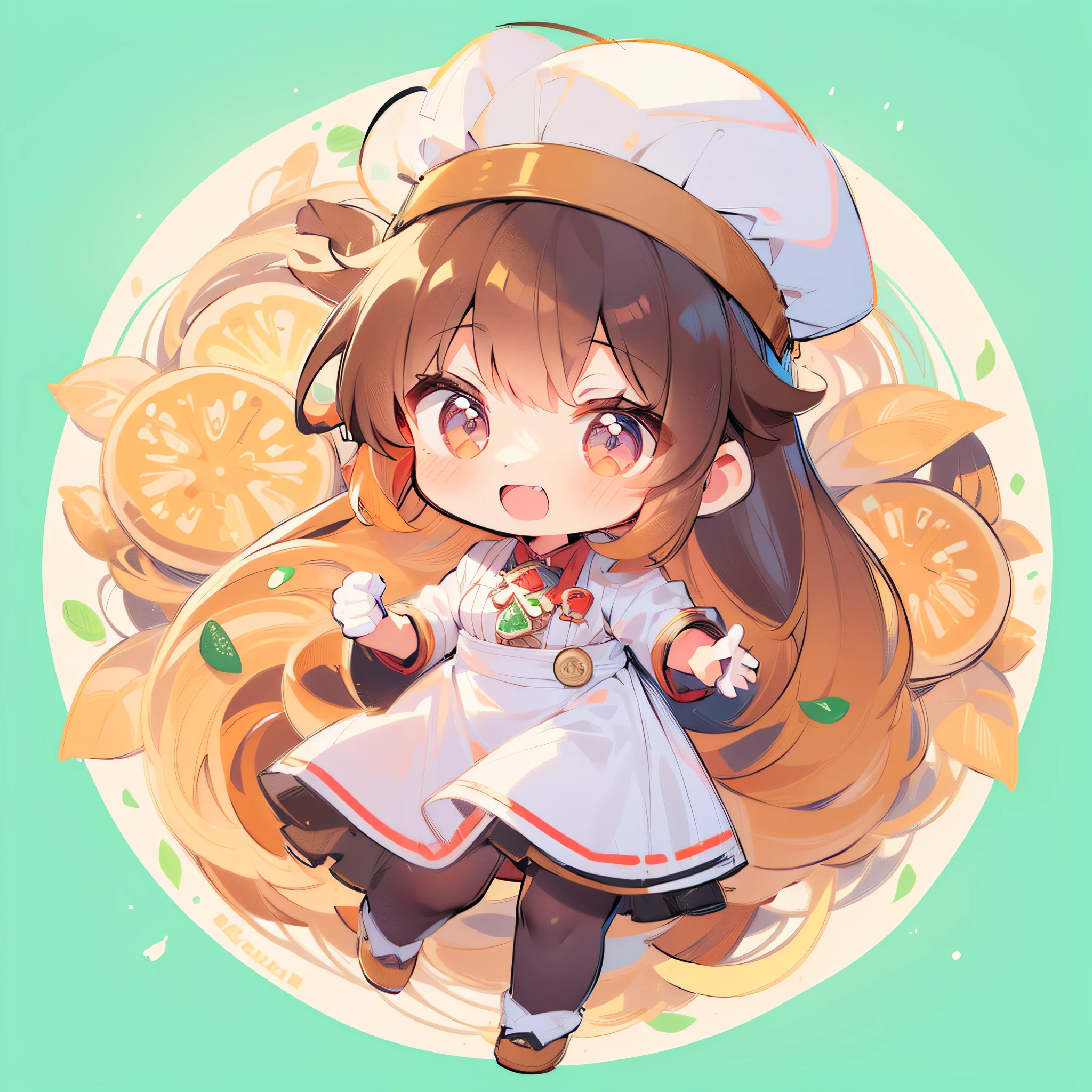 (((masutepiece))), Best Quality, Extremely detailed, (Chef Costume:1.2), (Chef's Hat), (((girl with))), (((Solo))), Happy, ((Full body)), Ahoge, (((Deformed))), (((Chibi Character))), ((((Italian Restaurant)))