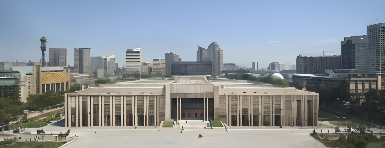 Great view of a large building,A flag fluttered in front, Chinese big breasts, stalinist architecture, Tang Dynasty Palace,Anime scenery of Chinese architecture,a beautiful artwork illustration, Detailed scenery 2, Amazing wallpapers, Anime background art, Anime art wallpaper 8 K, Ultra-clear resolution,colorful anime movie background, anime backgrounds