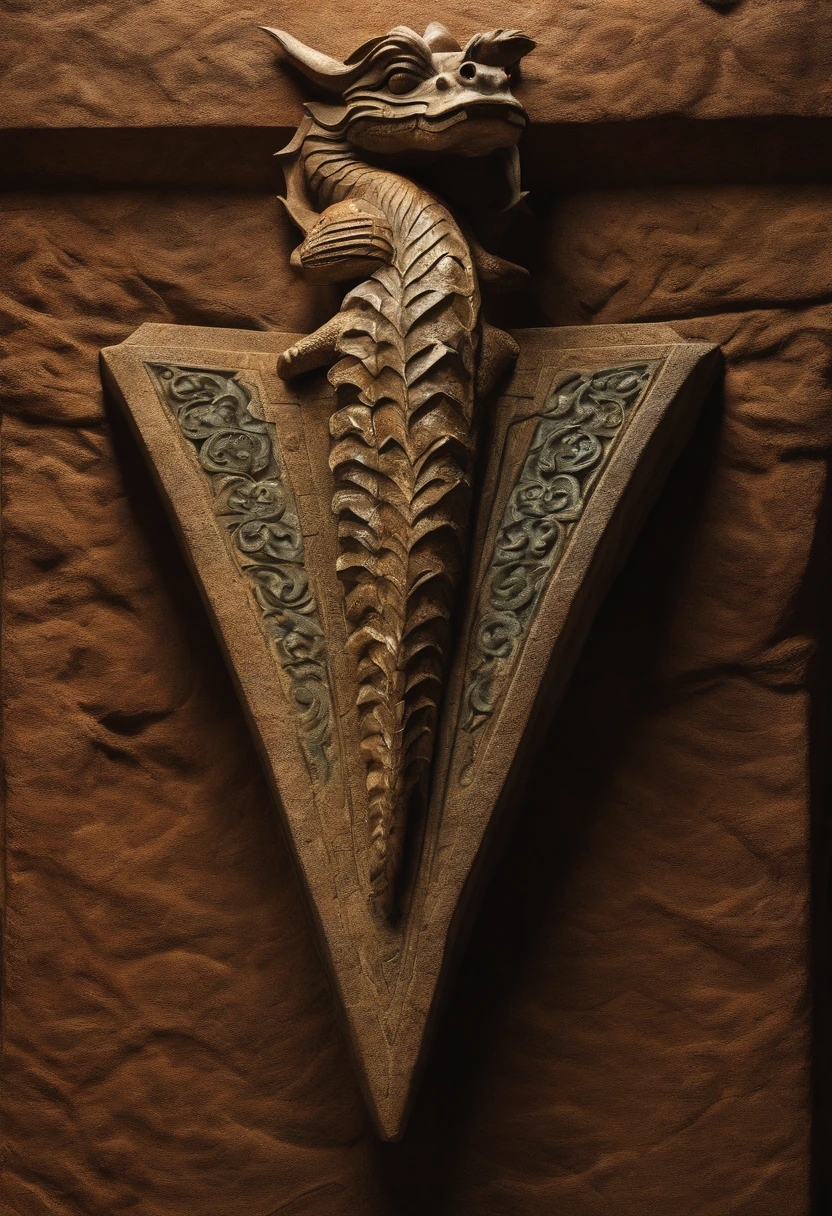 Stone coffin，There is a dragon inlay，Rich coffin，Hanging coffin，detail-rich，k hd，Perspective looking up