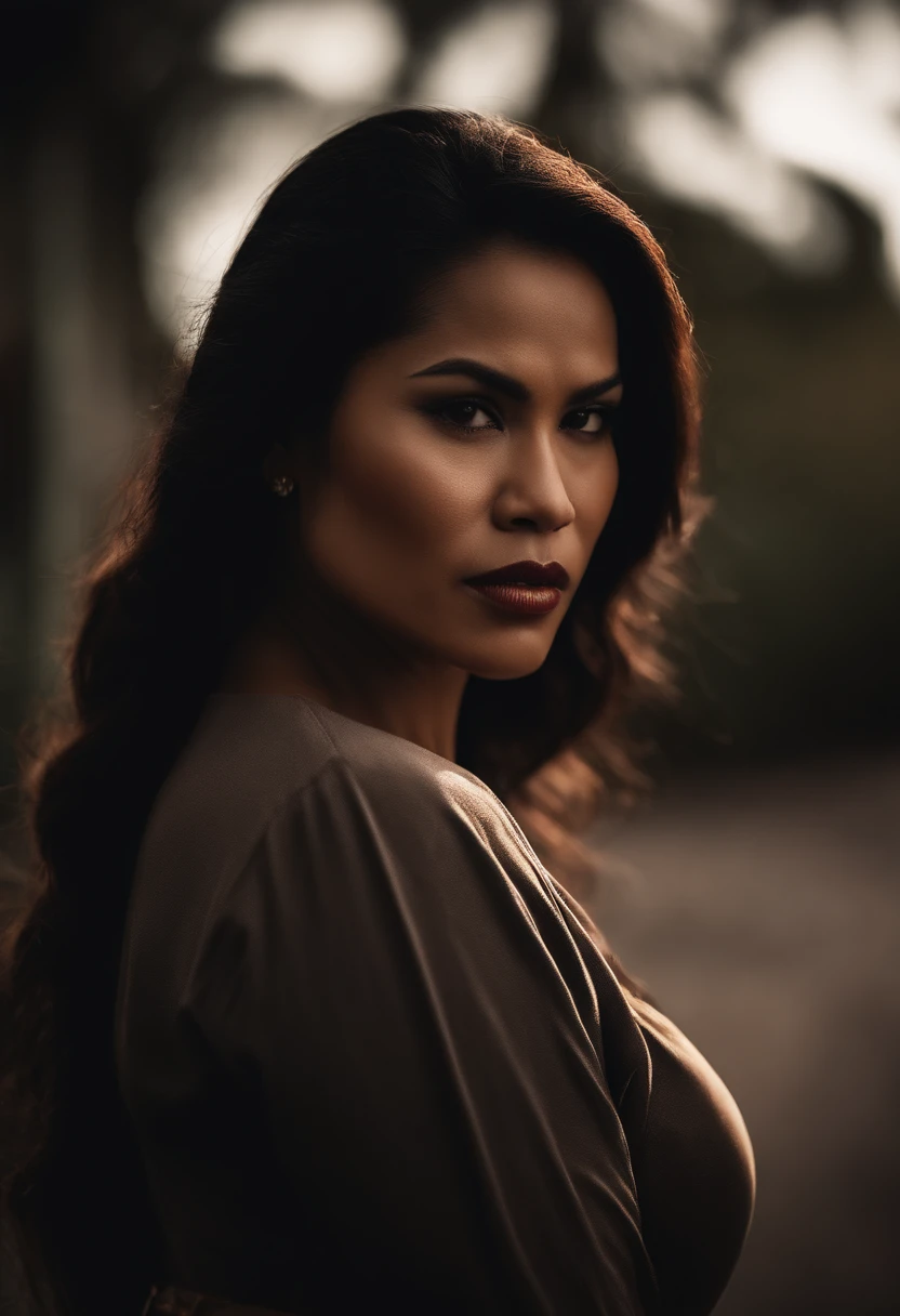 A beautiful half Filipino and half Samoan woman, a vampire, has a Chicano style about her, has a great physique, soft demeanor, very mature, and wields a weapon.