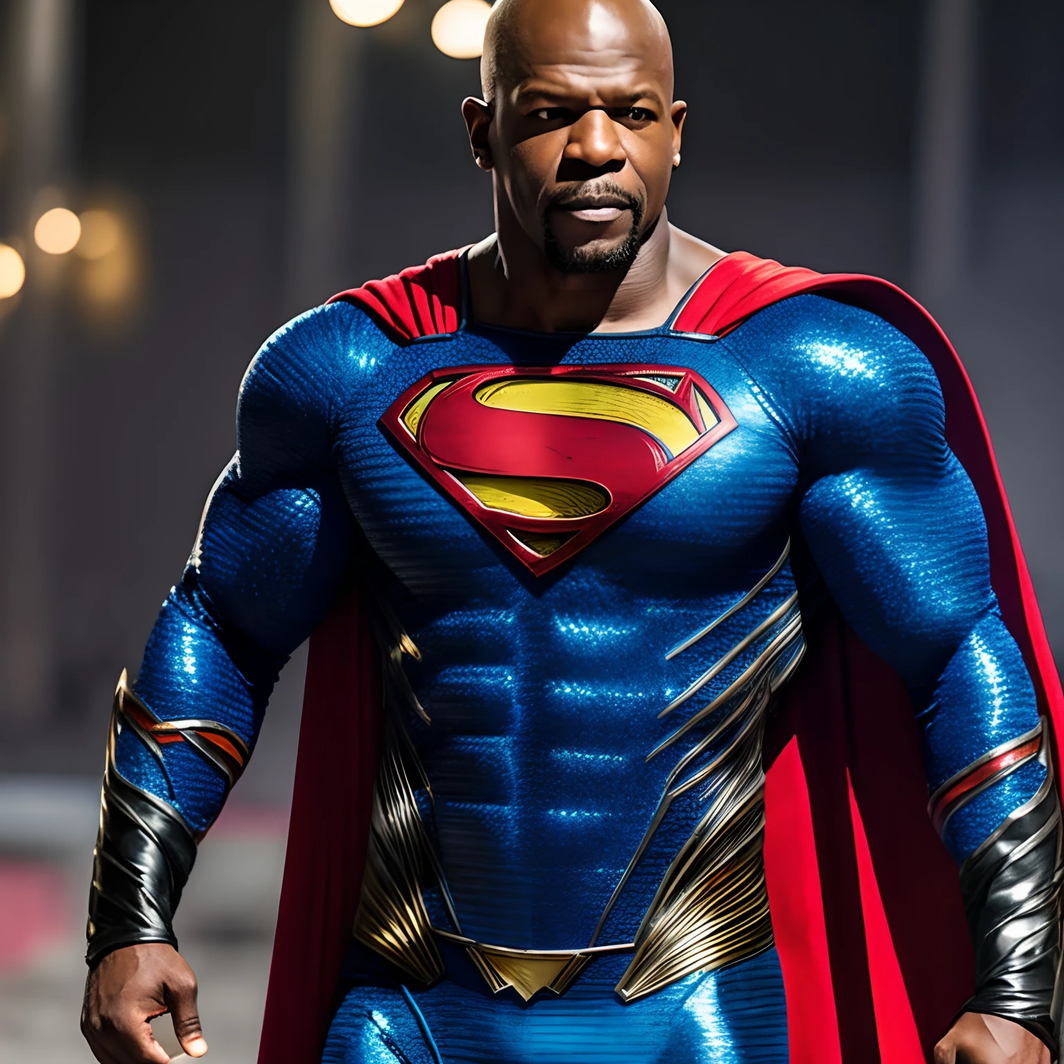 "Terry crews com o traje do Superman"