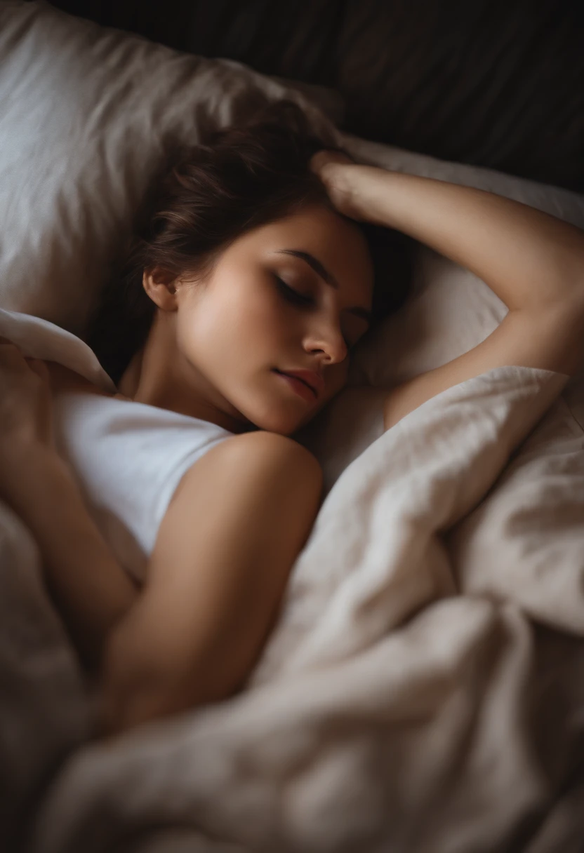 Short hear girl naked sleeping in bed