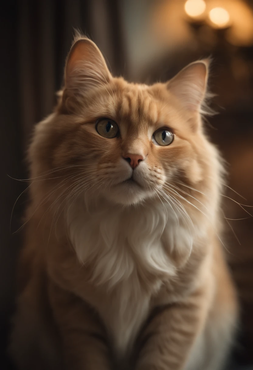"Generate ultra-high-definition images of elegant naughty cats, Classic Cat Pose. Using advanced macro photography techniques、Highlights the intricate details of the cat's coat, mustaches, And expressive eyes. Place the camera at the cat's eye level, Create an intimate connection between the viewer and the cat subject. Make the cat stand out clearly. Improve lighting to emphasize the texture and contours of the cat's body, Using the software, Remove coarse shadows、, cosy atmosphere. Catch a cat in a relaxed position, But balanced, Show your flexibility and elegance. Try to capture the moment in natural movement, Stretching, grooming, etc., To convey a sense of authenticity. Implement post-processing techniques to improve image clarity, contrast, and color balance, Secure all aspects, From the intricate patterns of cats to their intense gazes, Rendered in stunning detail. Finally, convey the gentle beauty and innate grace of the cat,, Capture fleeting moments celebrating the unique essence of a cat's curiosity and balance."