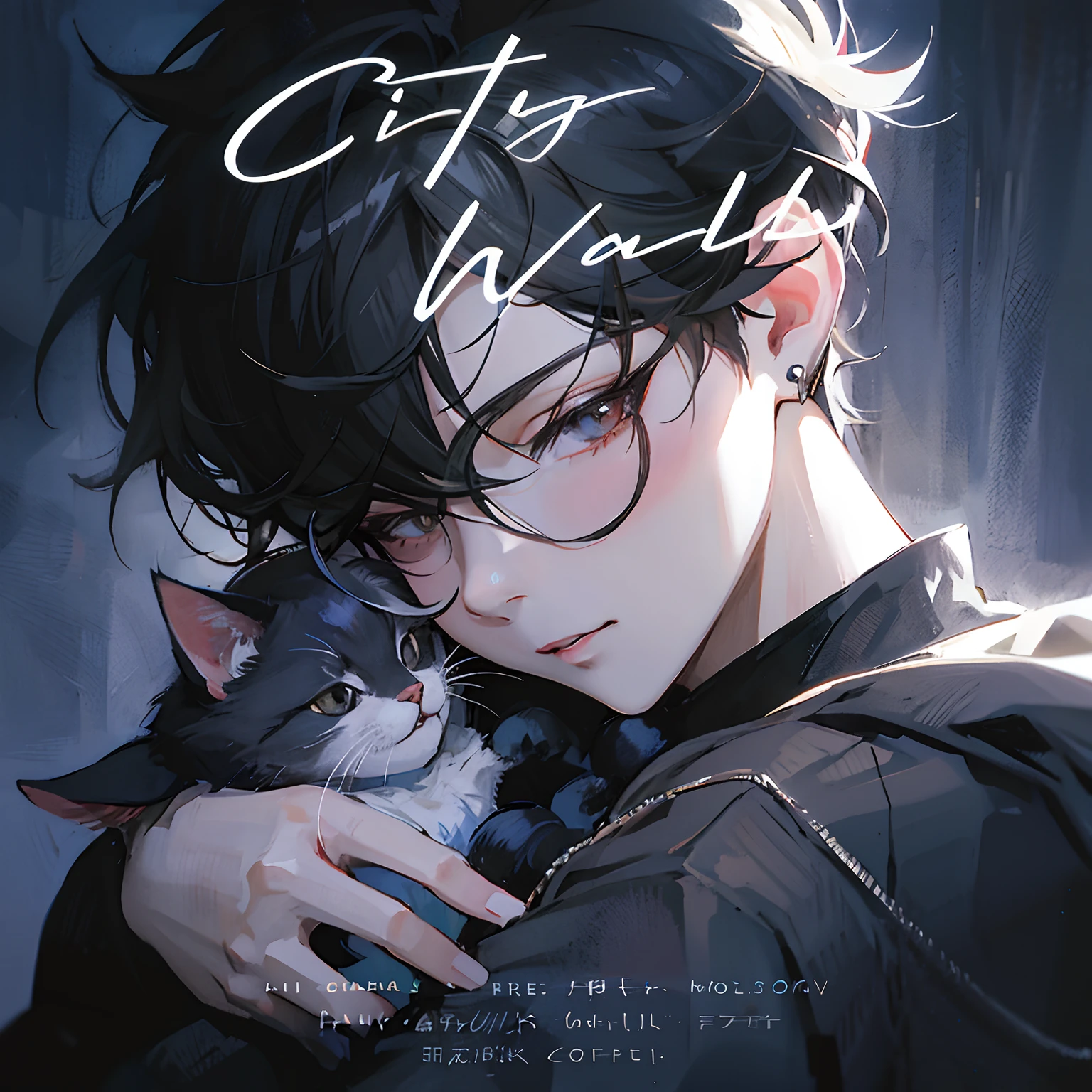 Anime - A style image of a man holding a cat in his arms, anime visual of a cute cat, Guviz-style artwork, Guviz, Kawasi, Guweiz in Pixiv ArtStation, Guweiz on ArtStation Pixiv, Artgerm and Atey Ghailan, by Chizuko Yoshida, anime wallaper