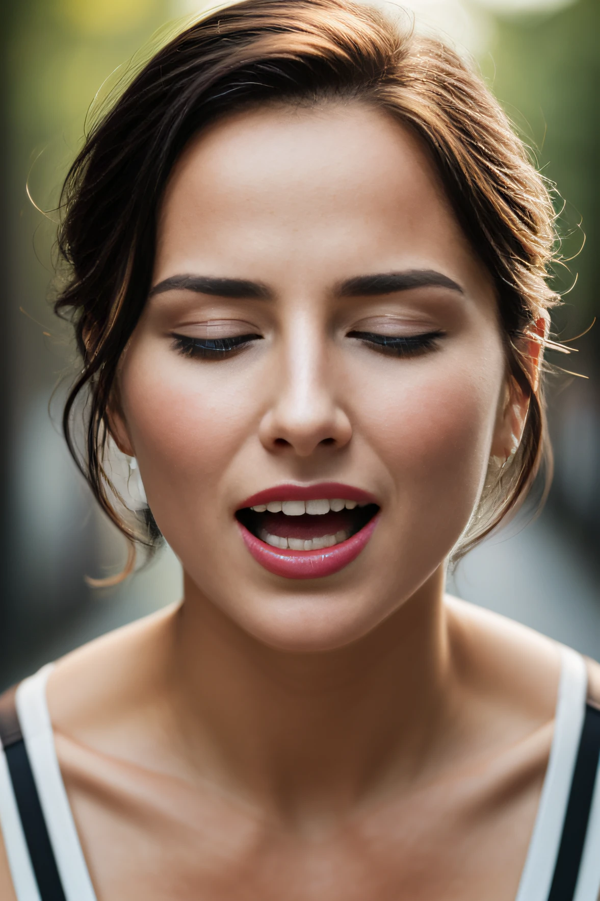 {{{{8K_Wallpaper}}}},award - winning photo, Extremely detailed, edgOrgasm,Face Focus, Woman with mouth open and eyes closed , Woman with Edge _Face