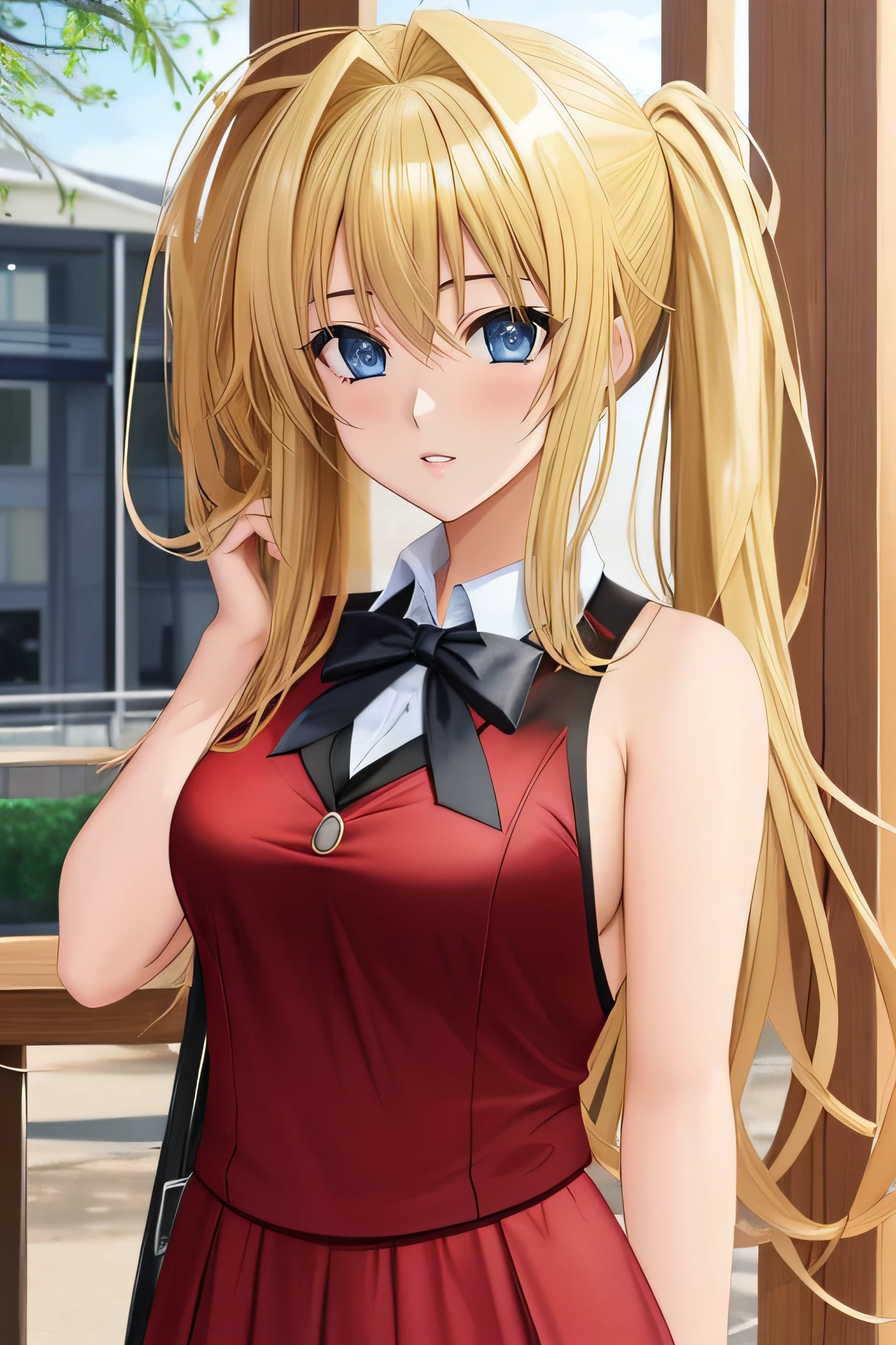 Asia Argento in [high school dxd] Long blond hear cute face at    school