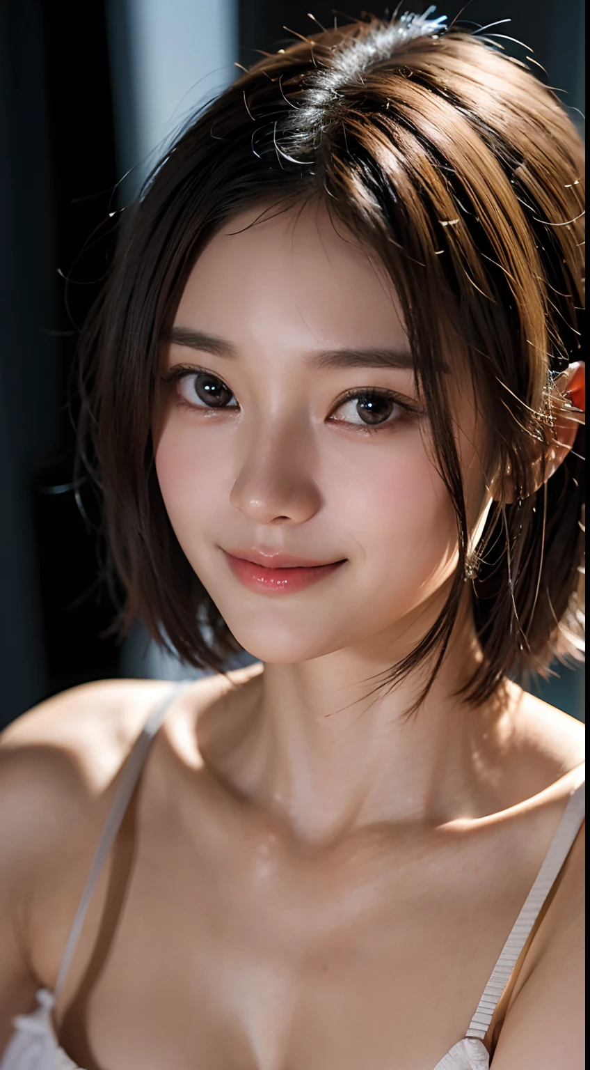 ((top-quality、8K、masterpiece:1.3))、foco nítido:1.2、Beautiful Women in Perfect Style:1.4、Slender Abs:1.2、((dark brown hair、Colossal tits:1.2))、(natural soft light、Rocky Mountain Lakes:1.1)、Highly detailed facial and skin texture、A detailed eye、二重まぶた、(8K、Raw photography、Top image quality、masterpiece:1.2)、(realisitic、Photorealsitic:1.37)、1girl in、jpn、28 year old、femele、Sateen、Cityscape、natta、a street、blured background、(realperson、a picture)、full body Esbian、A detailed face、Detailed lips、A detailed eye、More skin、二重まぶた、dark brown hair、(large full breasts:1.5)、(Red underwear))、big areolae:1.4、、(The pubic shape are Clearly Visible)、(Wet bare skin: 1.3)、Leather cleavage、perfect bodies、breastsout、sexy pose、sexy facial expression、cowboy shot、Enhances eye contact with the camera